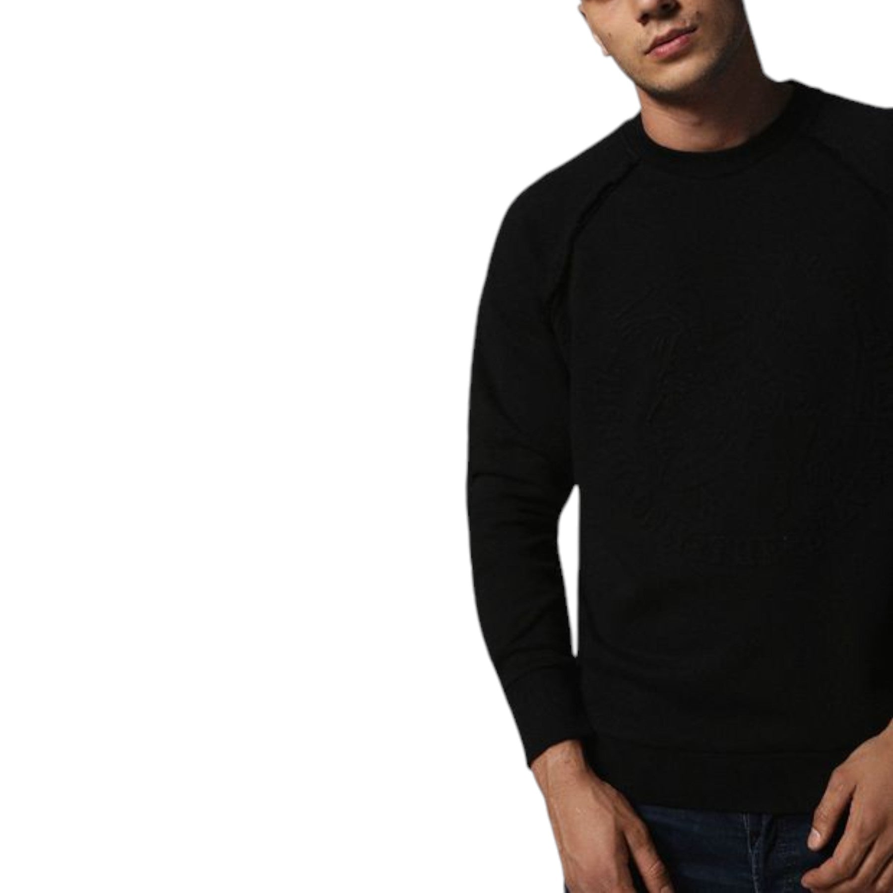 DIESEL S Paul 0WAHW 900 Mens Sweatshirt Crew Neck Casual Pullover Cotton Jumper