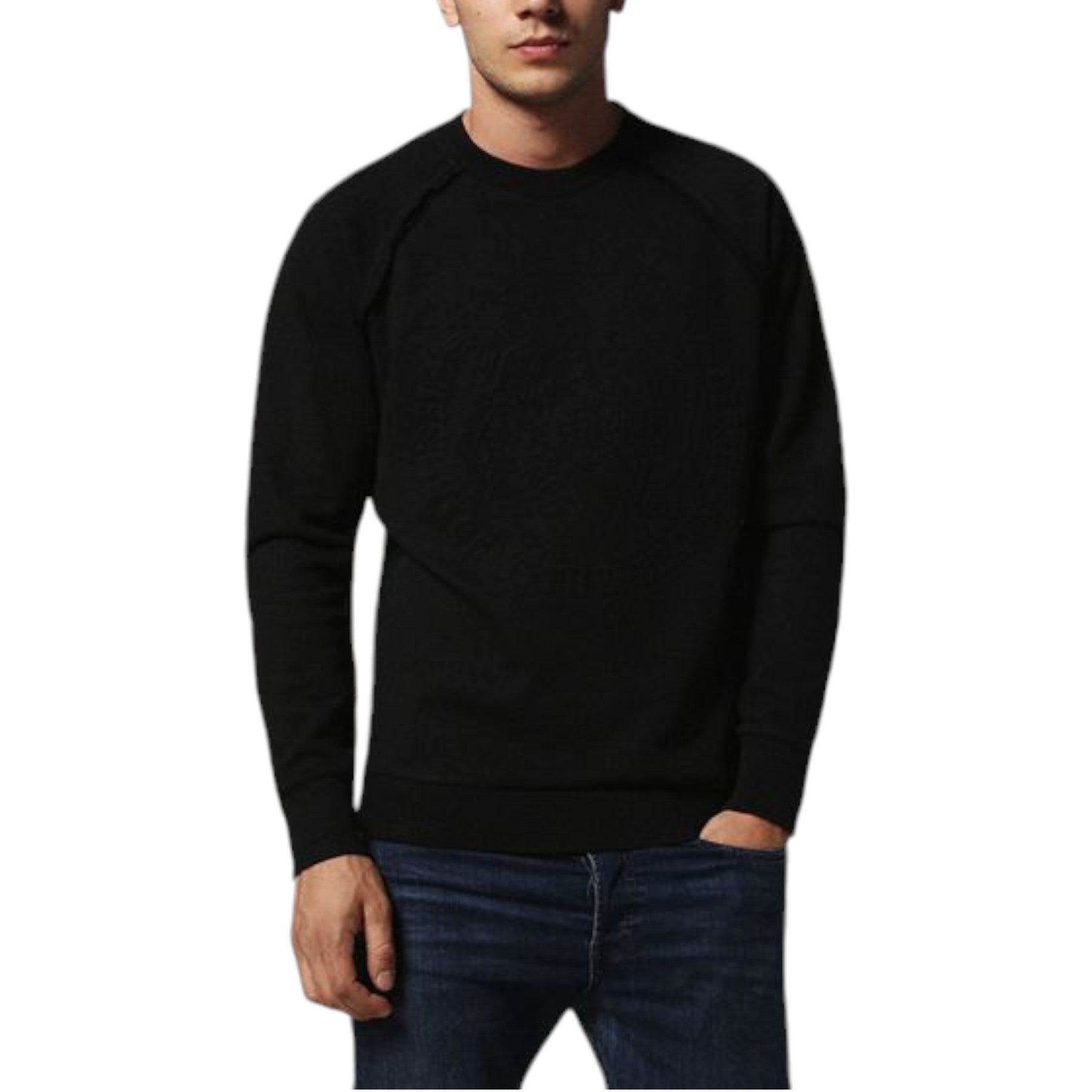 DIESEL S Paul 0WAHW 900 Mens Sweatshirt Crew Neck Casual Pullover Cotton Jumper