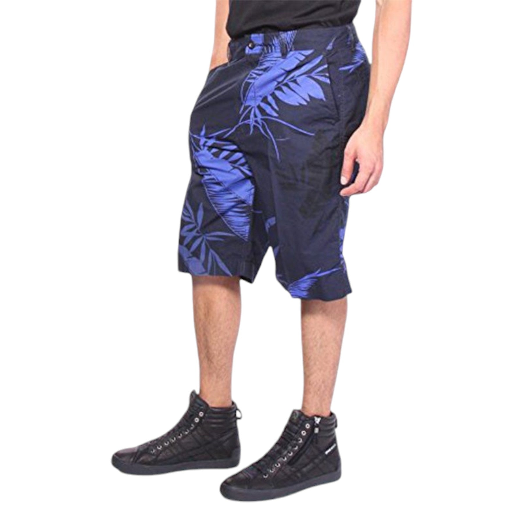 DIESEL P COOPER NP 0GAJZ Mens Shorts Floral Print Cotton Summer Casual Beachwear