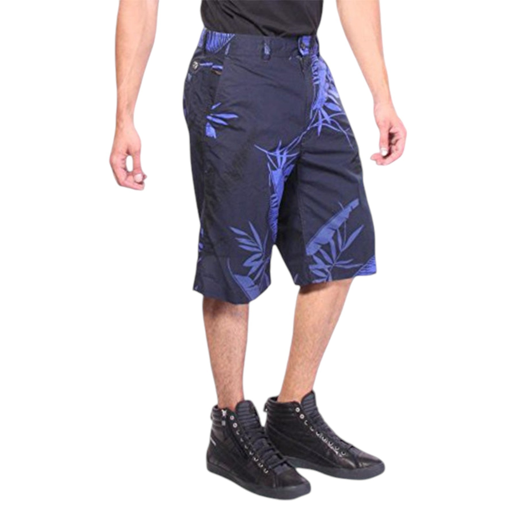 DIESEL P COOPER NP 0GAJZ Mens Shorts Floral Print Cotton Summer Casual Beachwear