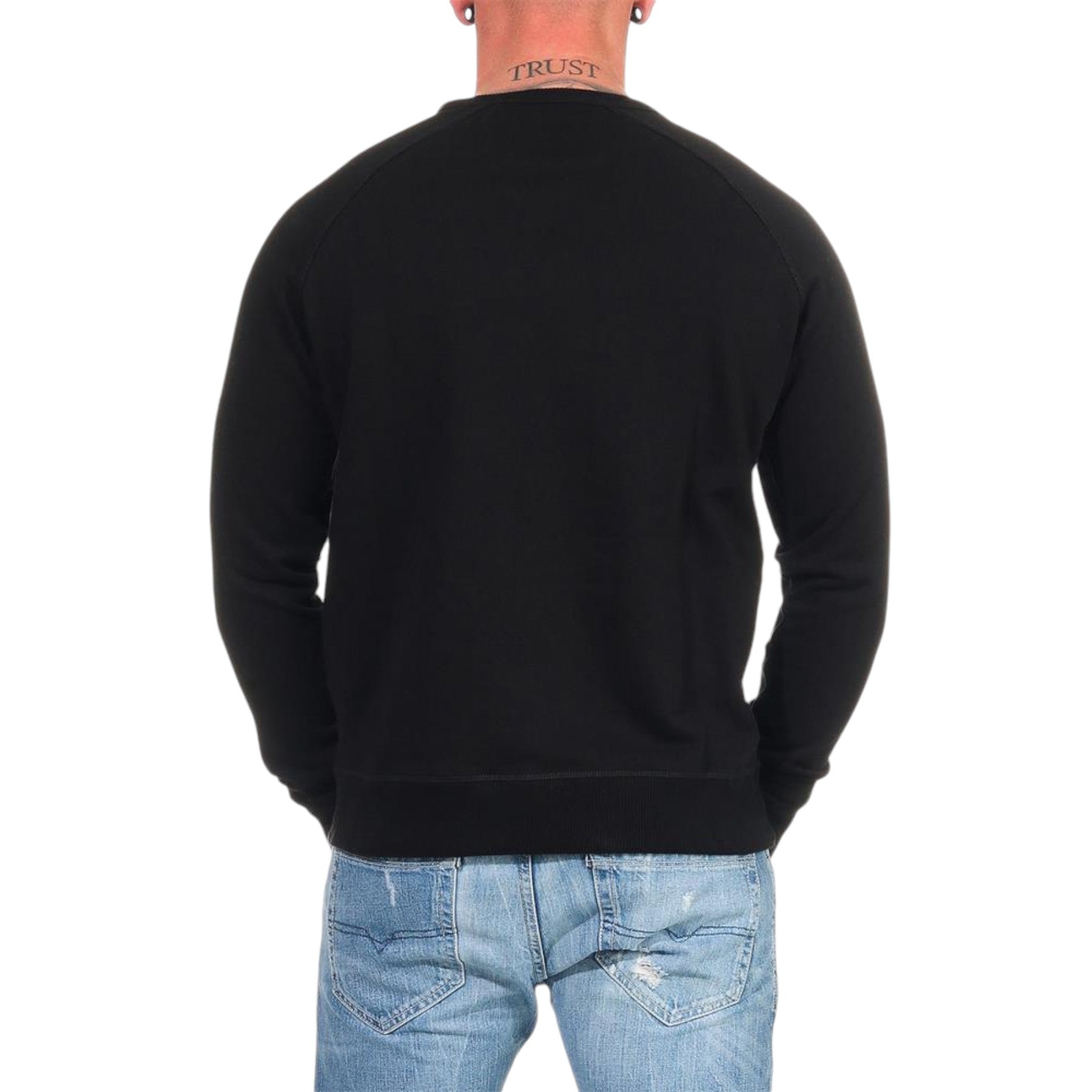 DIESEL S Orestes Patch RIAEG Mens Sweatshirt Crew Neck Pullover Cotton Jumper