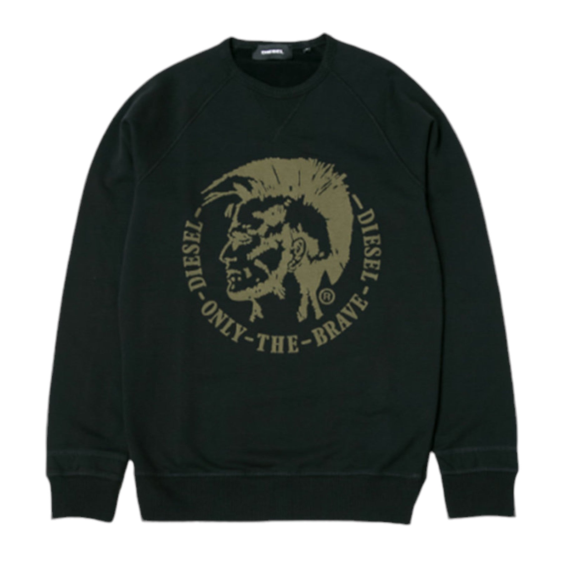 DIESEL S Orestes Patch RIAEG Mens Sweatshirt Crew Neck Pullover Cotton Jumper