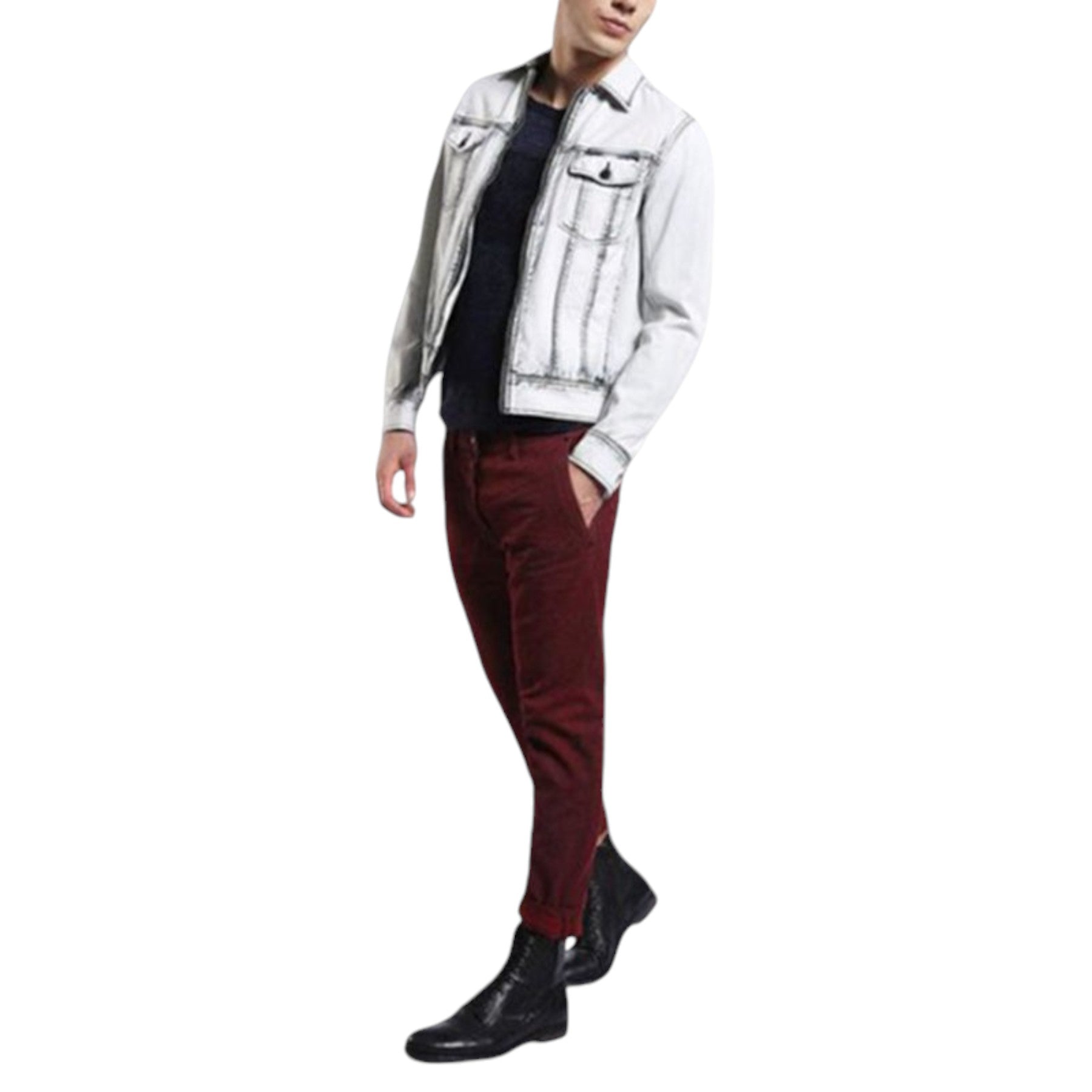 DIESEL D JAR 0JA0E DENIM Mens Denim Jacket Long Sleeve Cotton Summer Casual Coat