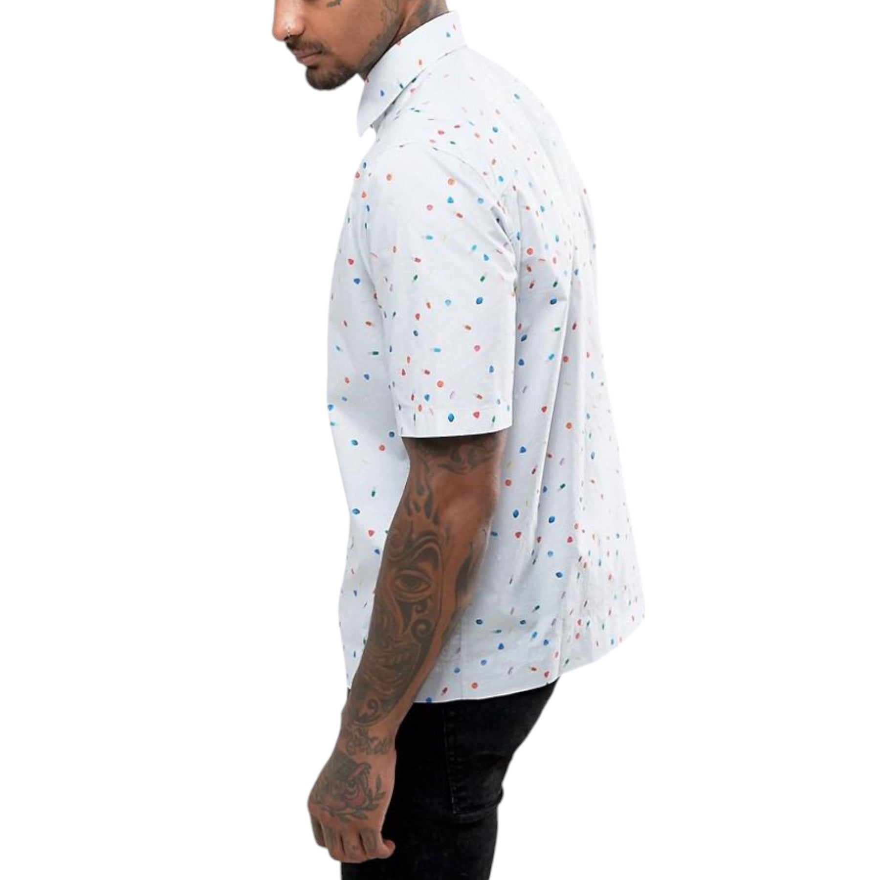 DIESEL S ART 0PAQJ 99G Mens Shirt Short Sleeves Casual Summer Pill Print Shirts