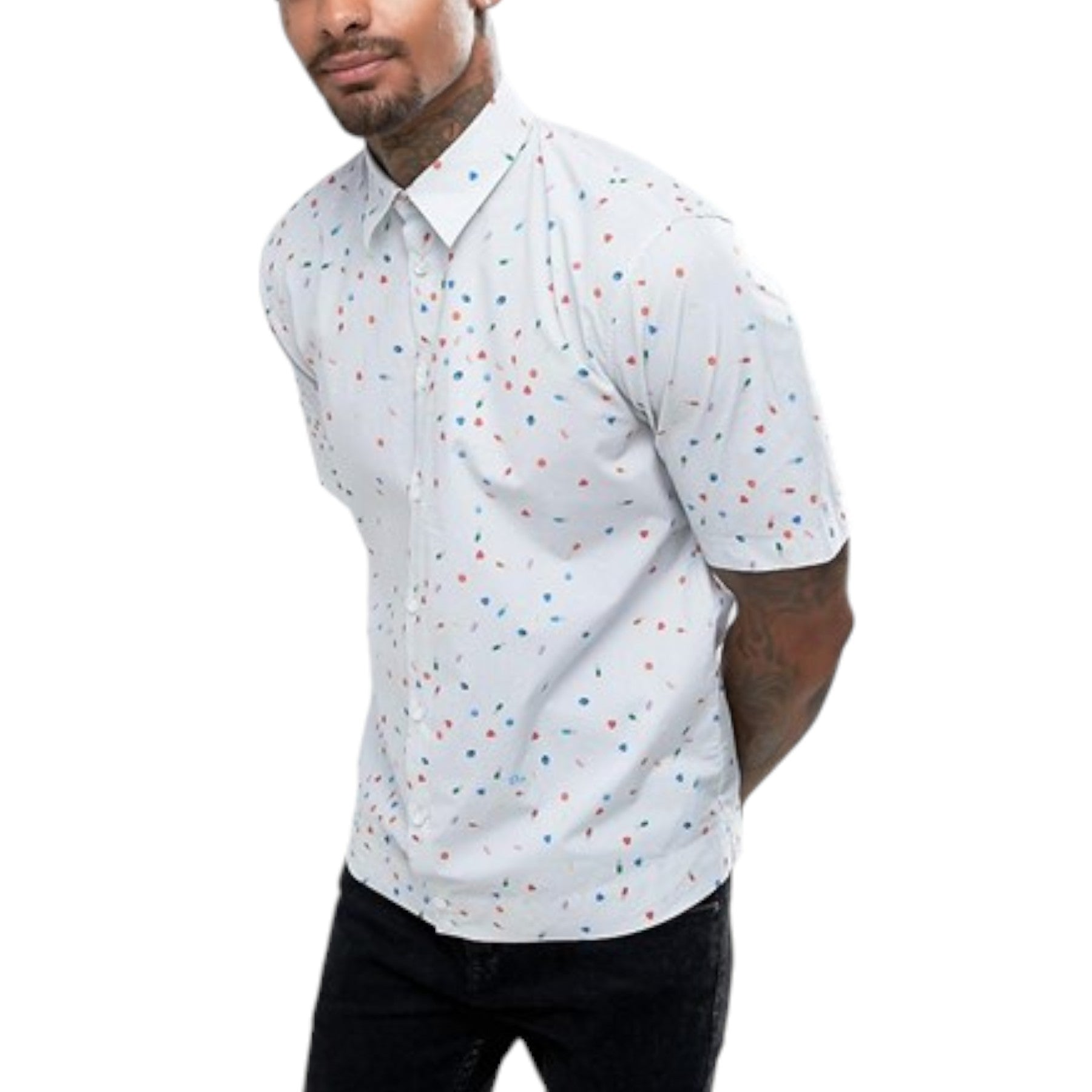 DIESEL S ART 0PAQJ 99G Mens Shirt Short Sleeves Casual Summer Pill Print Shirts