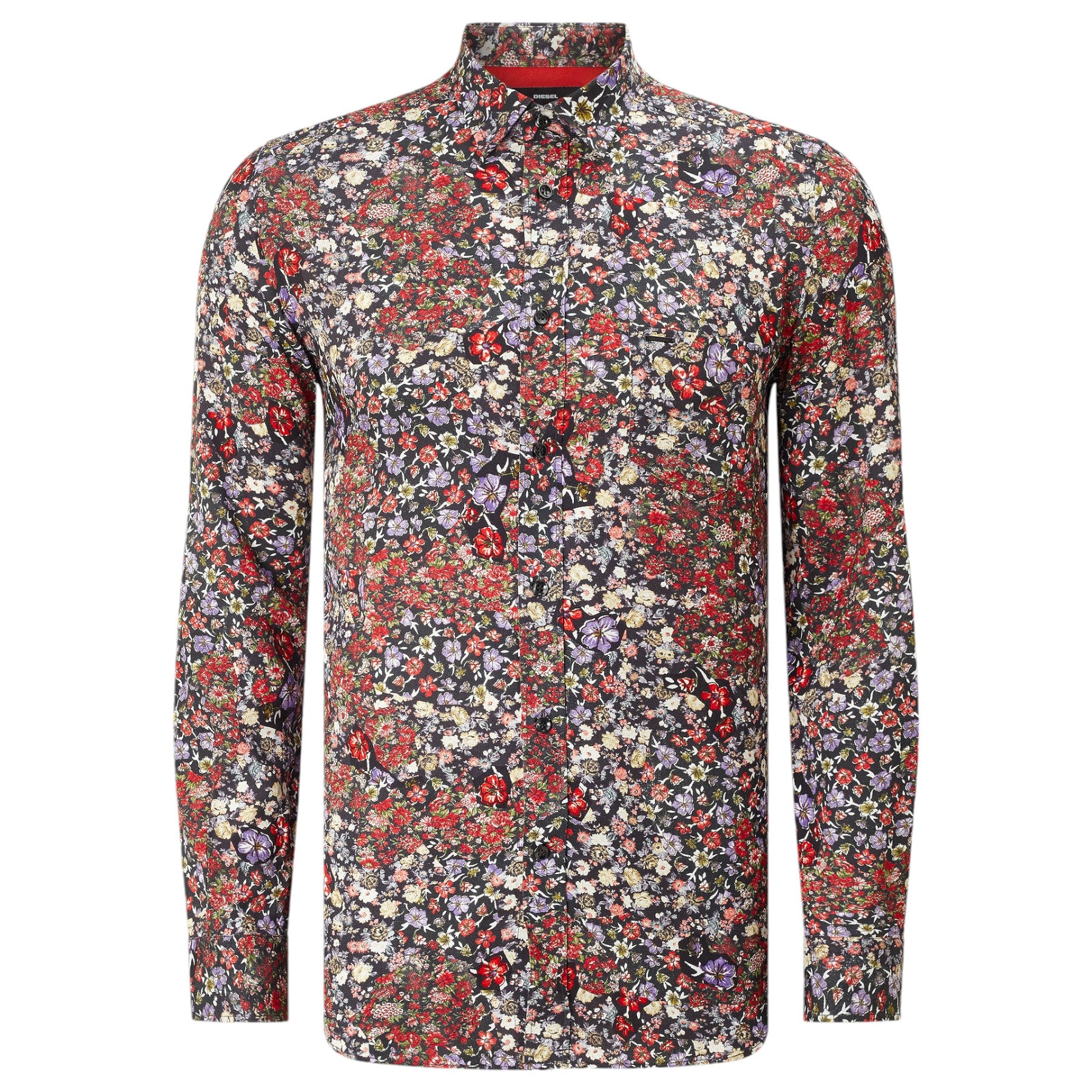 DIESEL S NICO 0QAPZ 900 Mens Shirt Long Sleeve Casual Summer Cotton floral Shirt