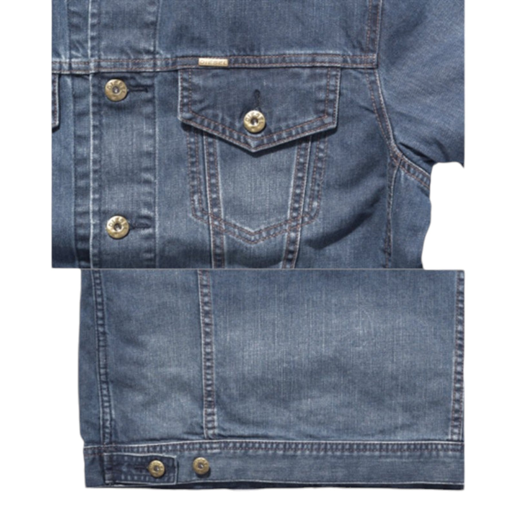 DIESEL NHILL 0IALA DENIM Mens Denim Jacket Casual Winter Vintage Slim Fit Coat