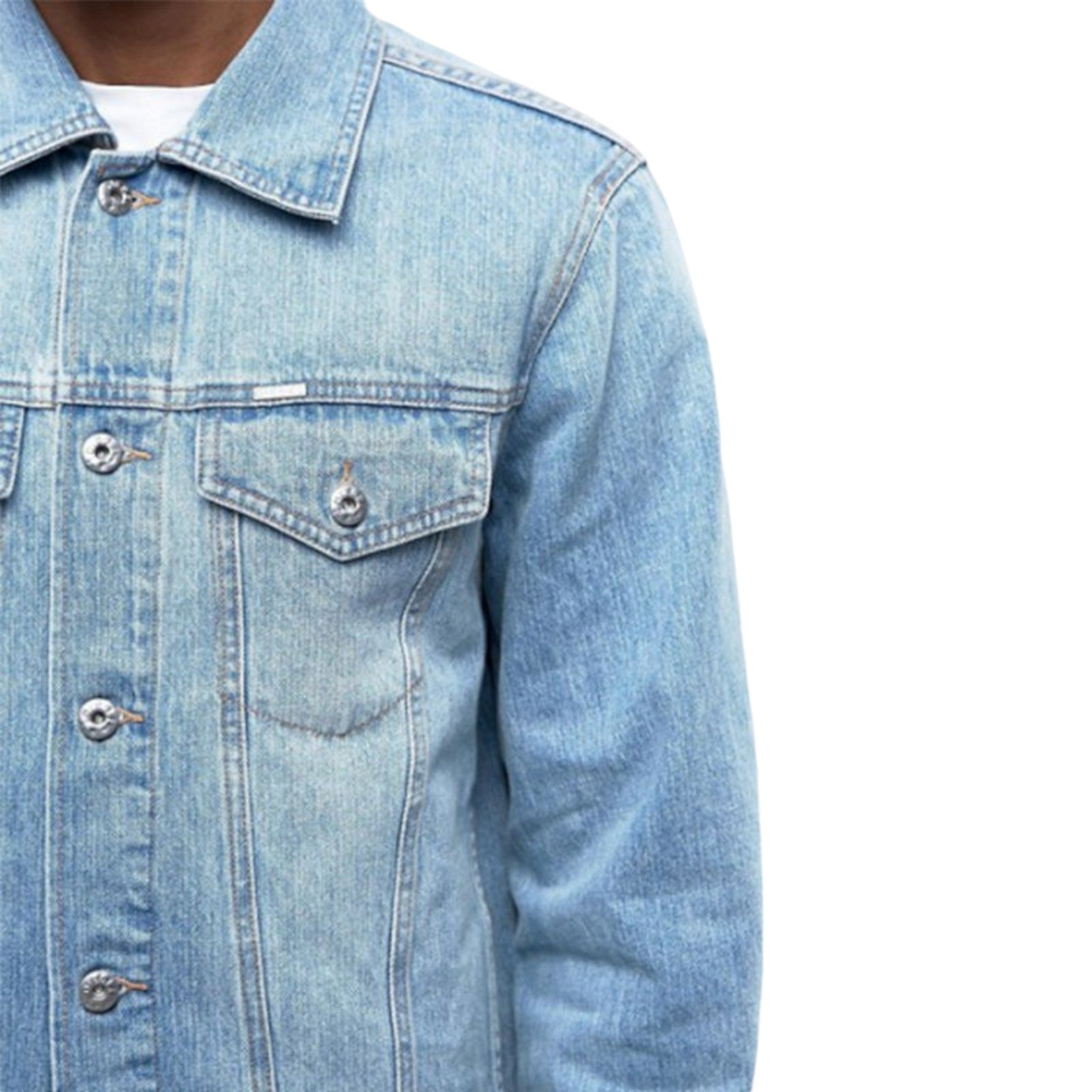 DIESEL NHILL RE 0LANX Mens Denim Jacket Casual Winter Vintage Slim Fit Blue Coat