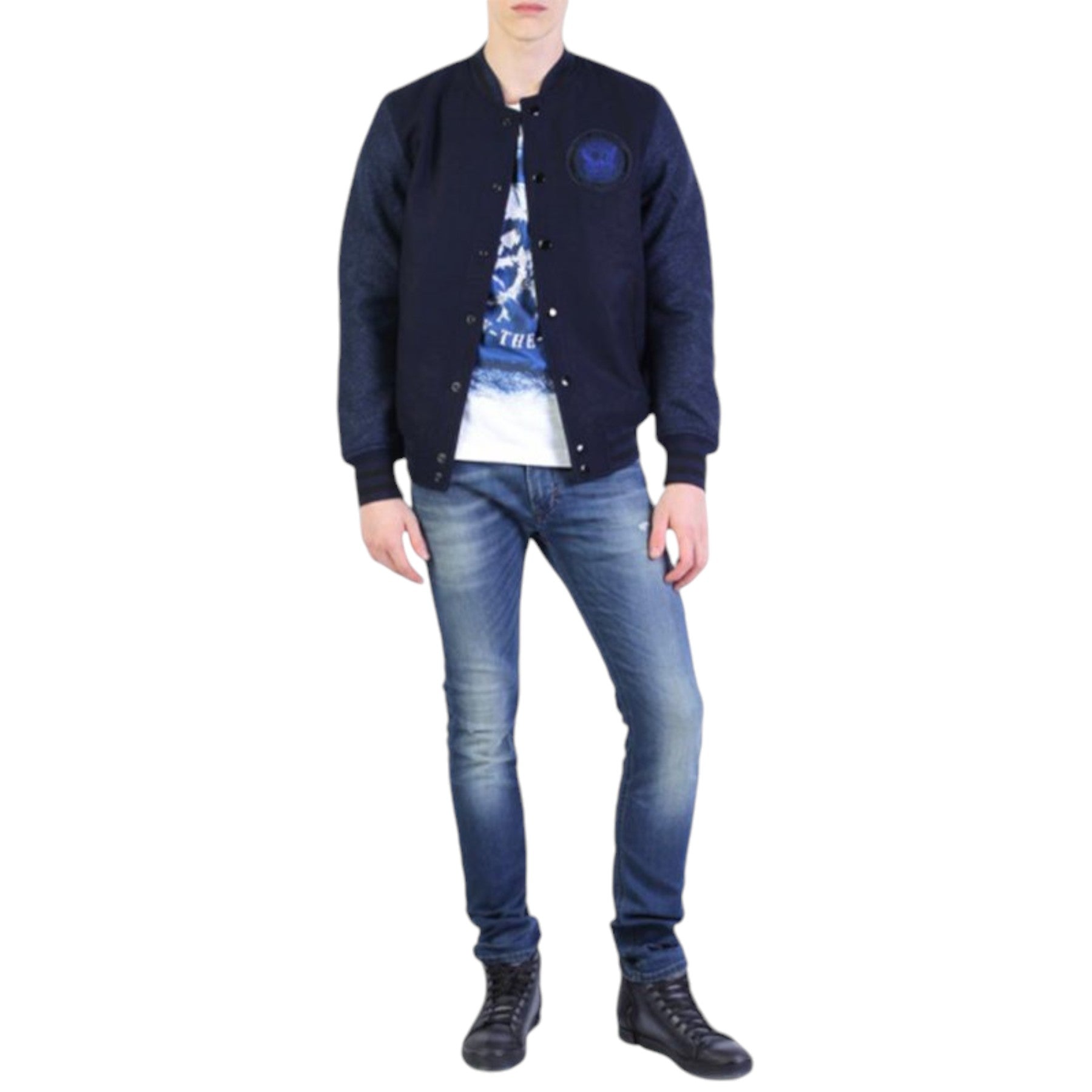 DIESEL J BLUSA 0JAMX 81E Mens Bomber Jacket Quilted Casual Winter Outwear Coat