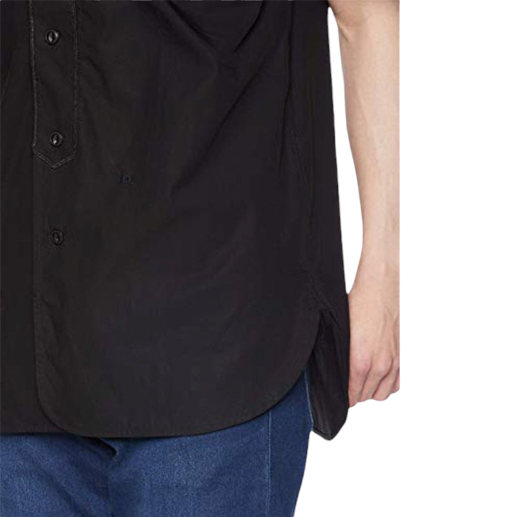 DIESEL S-BOW 0KANQ 900 Mens Bomber Neck Shirt Black Slim fit Casual Short Sleeve