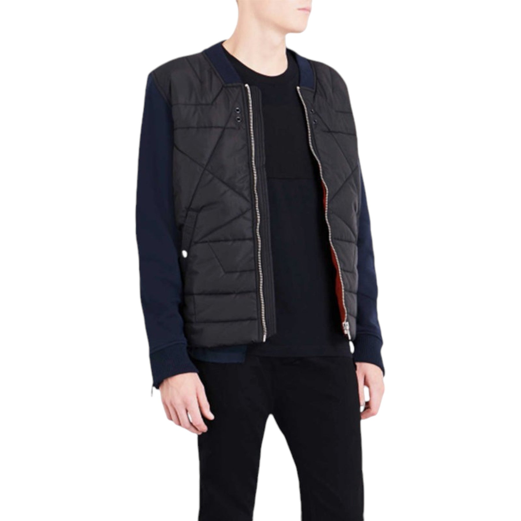 DIESEL S KINGS Mens Bomber Jacket Padded Casual Winter Outwear Black Fleece Coat