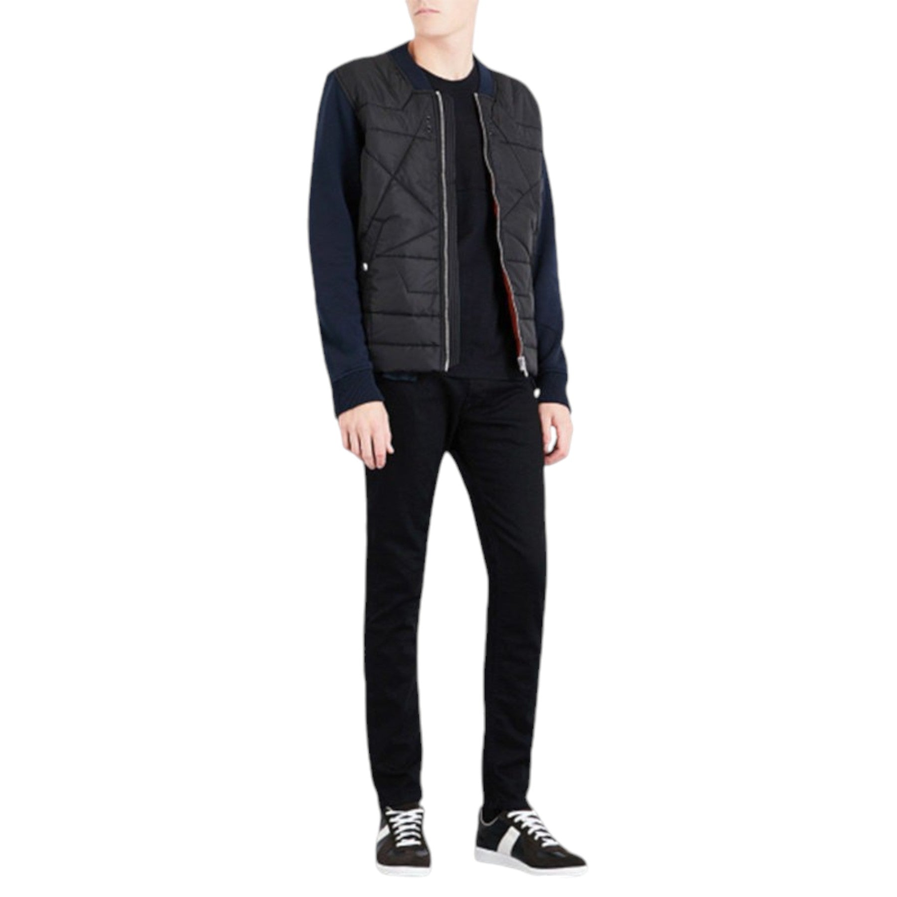 DIESEL S KINGS Mens Bomber Jacket Padded Casual Winter Outwear Black Fleece Coat