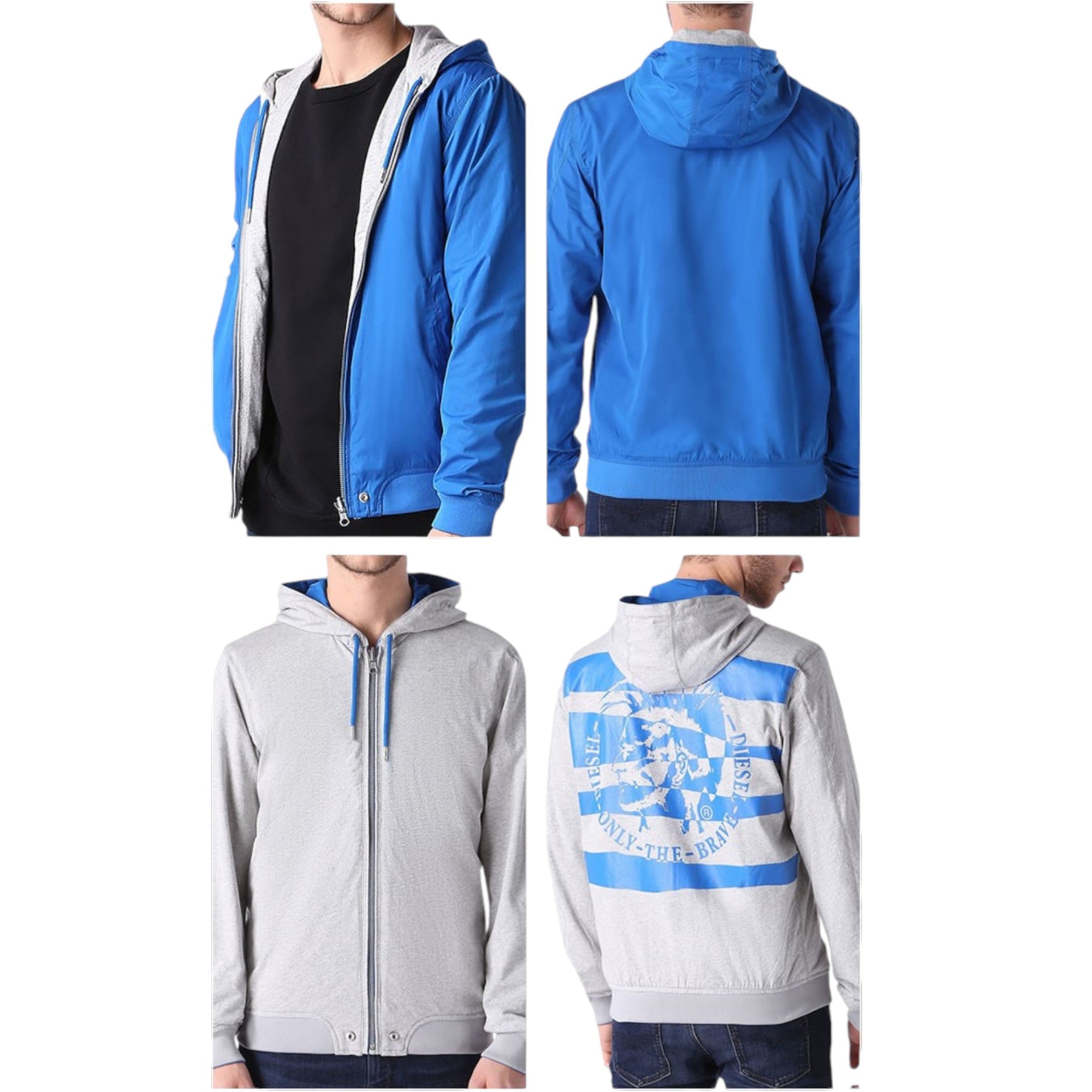 DIESEL CL J RIFT 89R Mens Jacket Reversible Waterproof Casual Outwear Hoody Coat