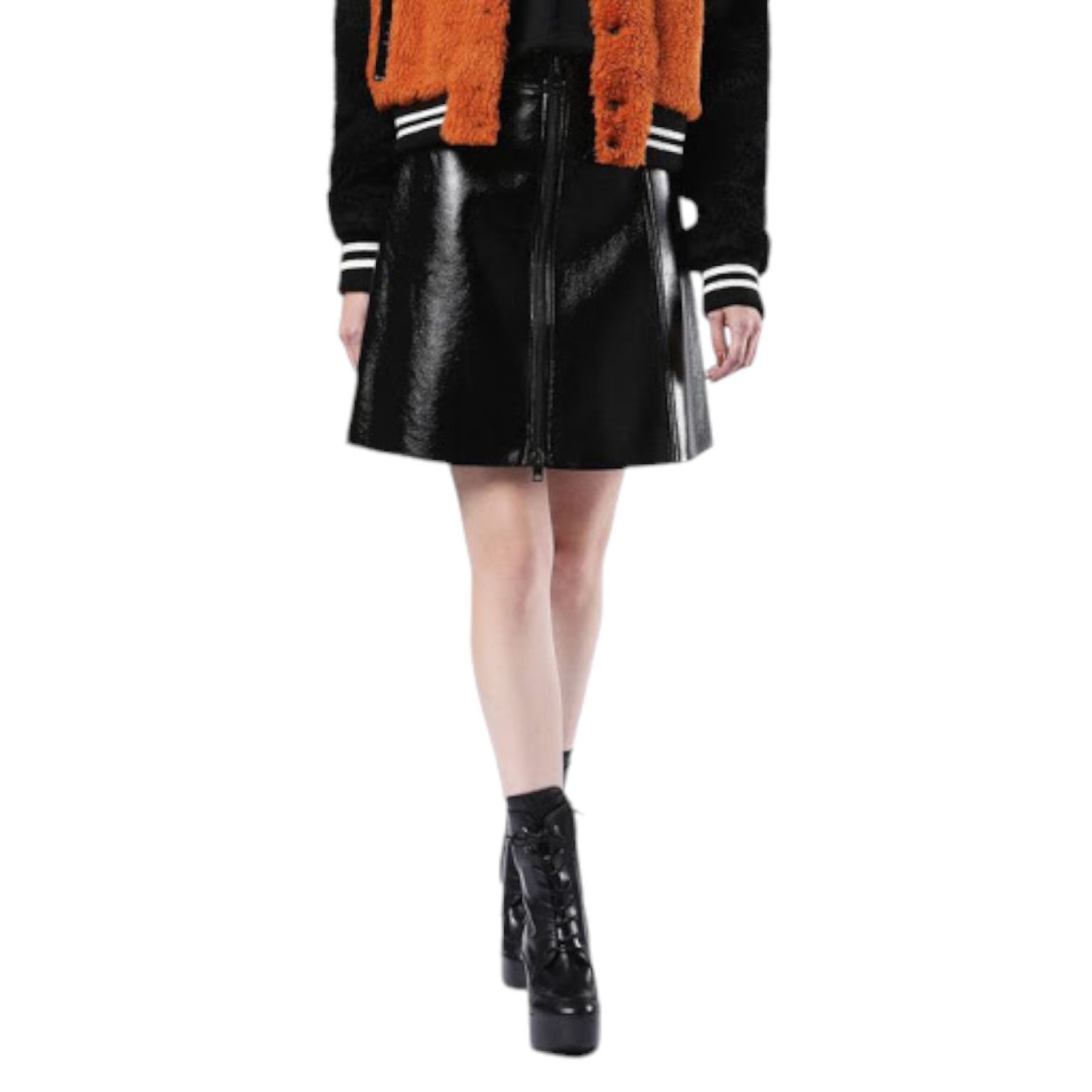 DIESEL L DARICE GONNA 0JAME Womens High Waist Summer Mini Skirt Black Bodycon