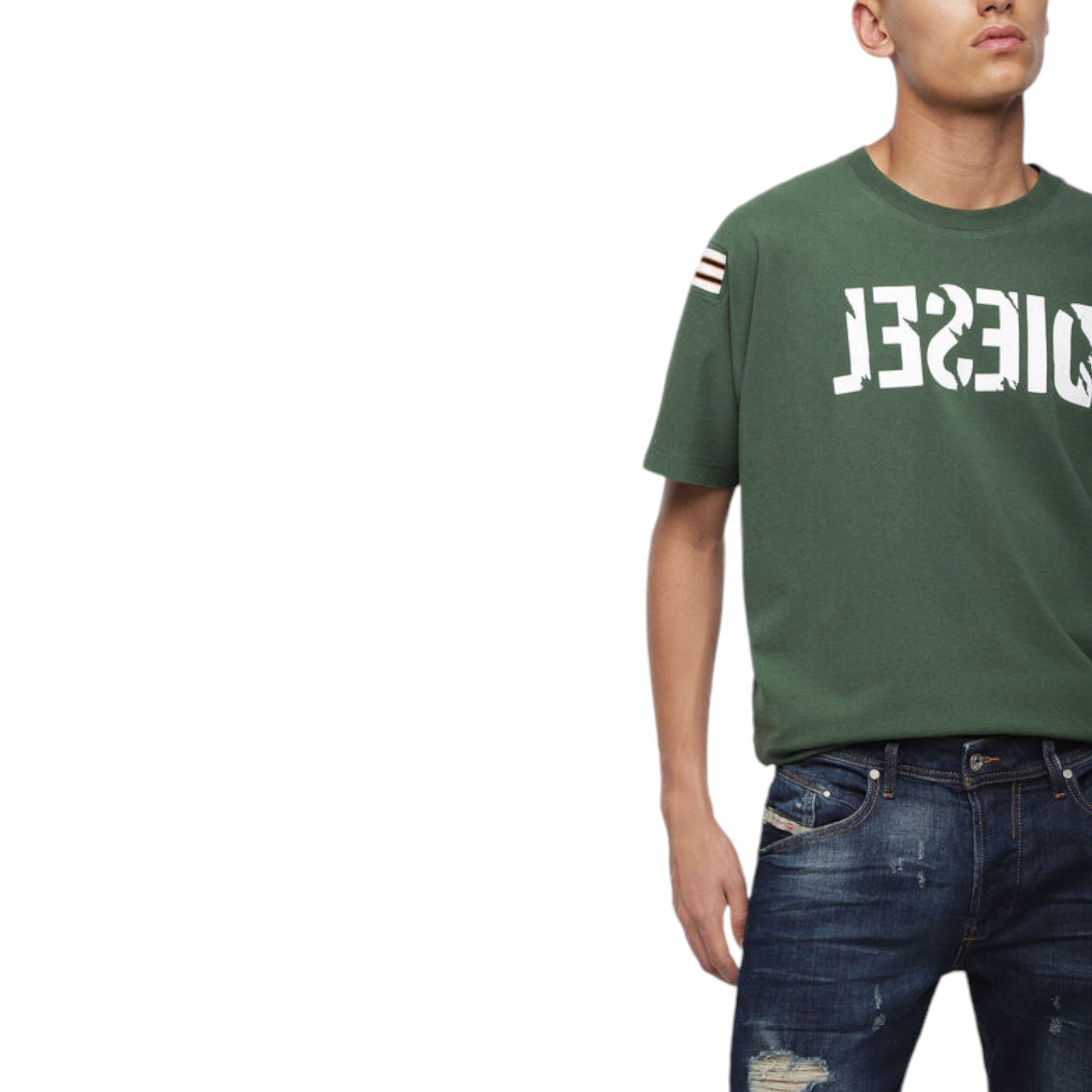 DIESEL Bealther 084TX Mens Denim Jeans Distressed Stretch Regular Slim Tapered