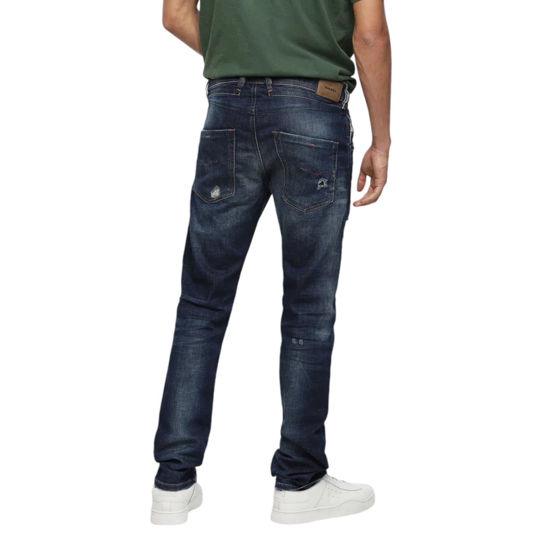 DIESEL Bealther 084TX Mens Denim Jeans Distressed Stretch Regular Slim Tapered