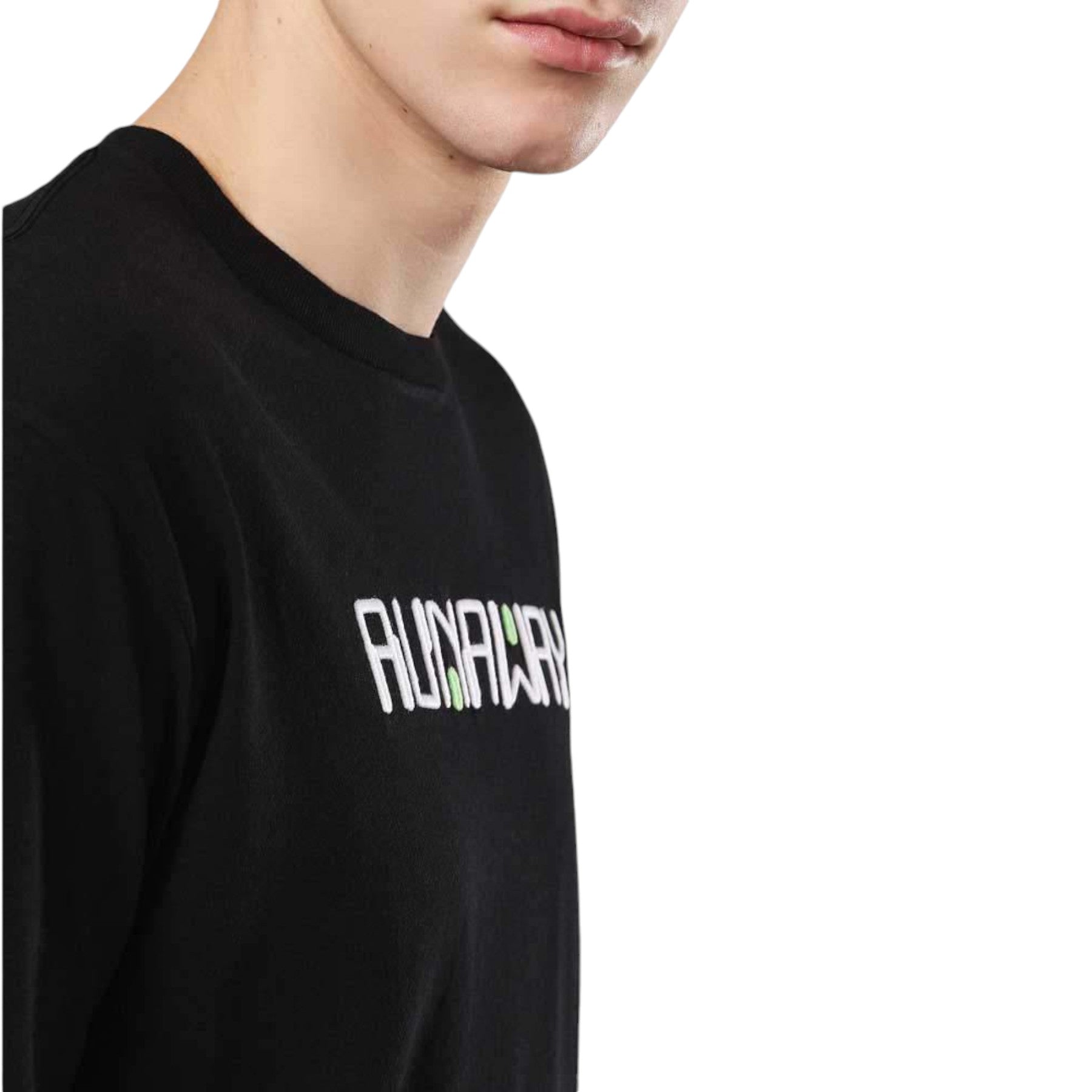 DIESEL T JUST ZD 0SAYP 900 Mens T-shirt Graphic Print Crew Neck Summer Black Tee