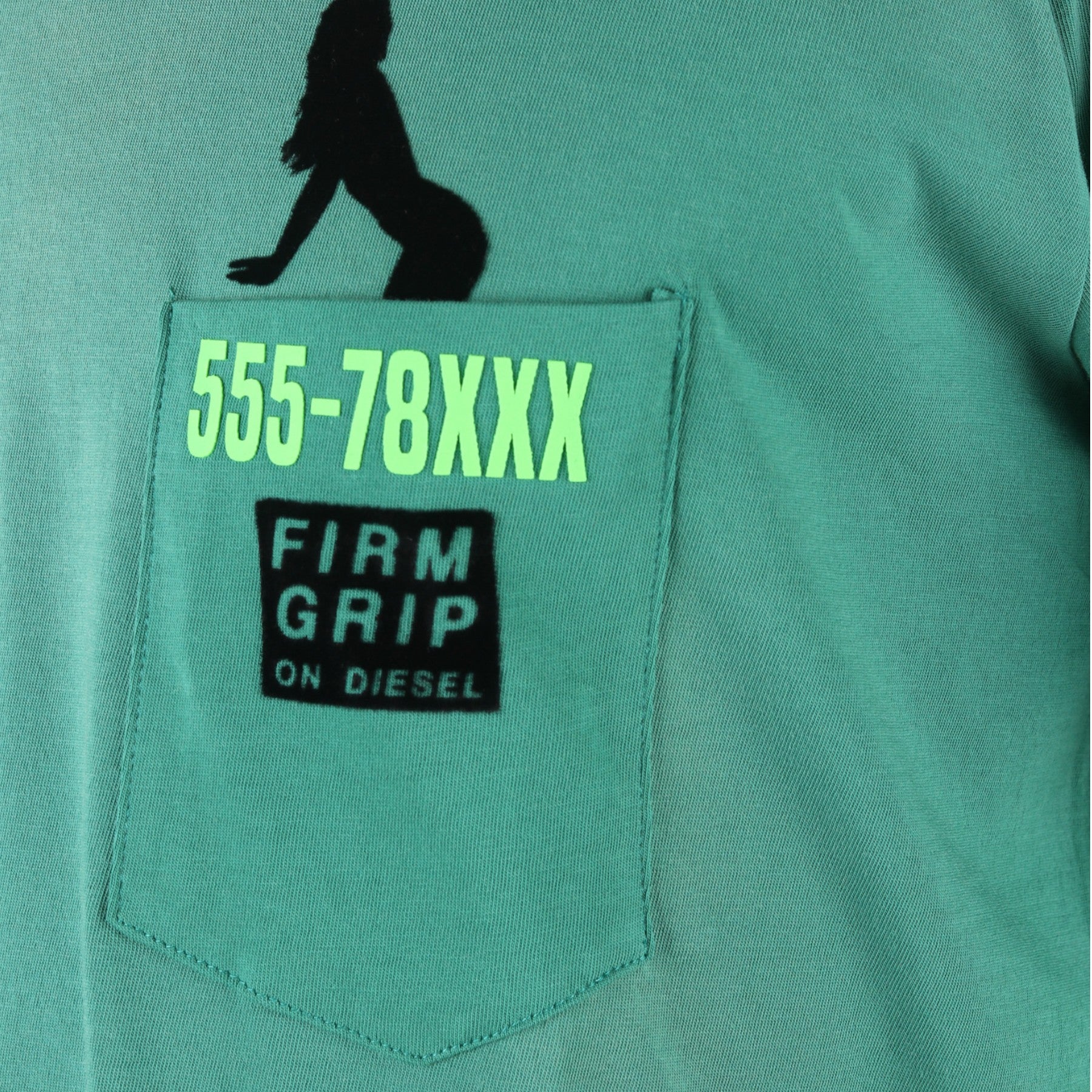 DIESEL T JOE ST 0BARK 5HB Mens T-shirt Crew Neck Printed Casual Summer Green Tee