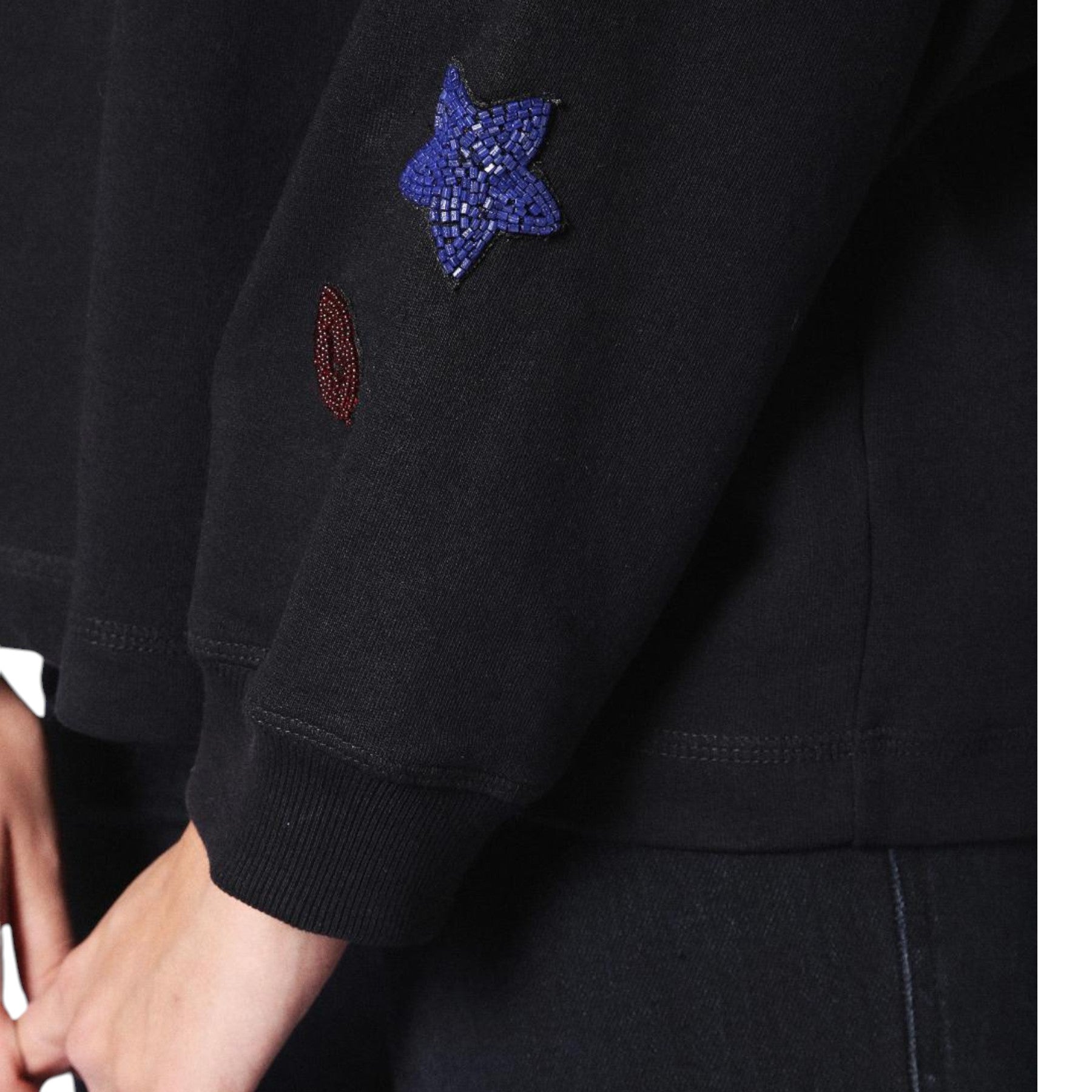 DIESEL F GERTRUDE R 0BAPV Women Cardigan Back Button Jumper Black Sweatshirts