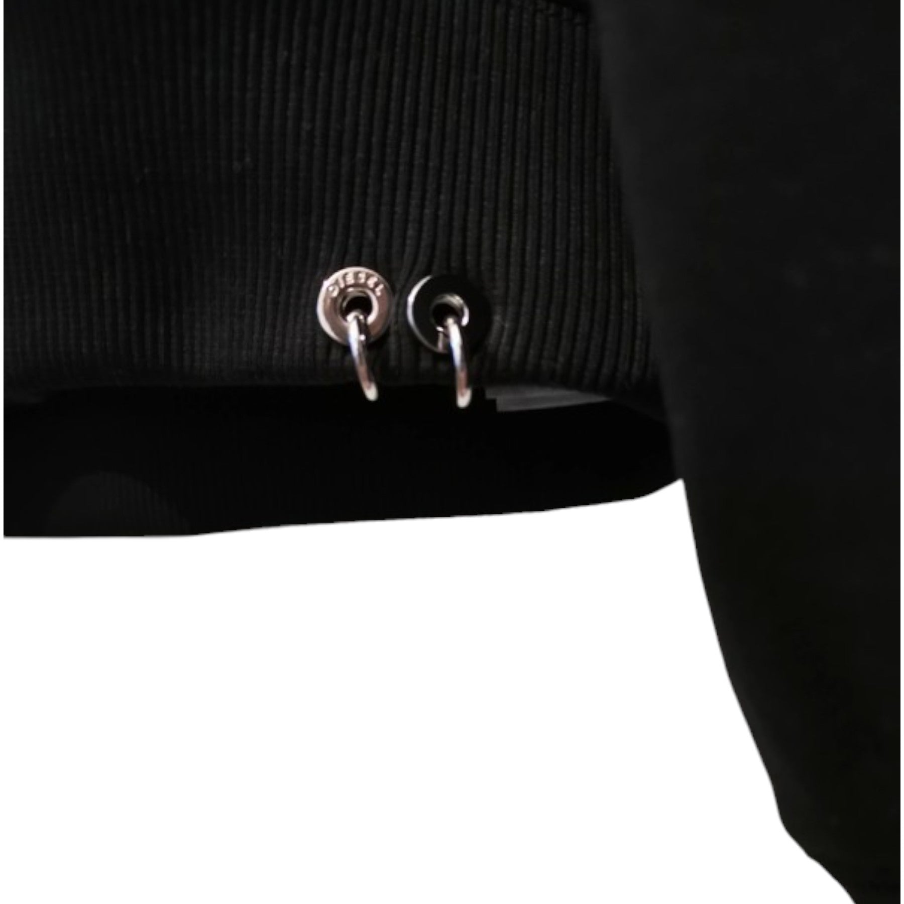 DIESEL F OLEC A 0BAPS Womens Pullover Sweatshirt Black Crop Top Hoodie Jumper