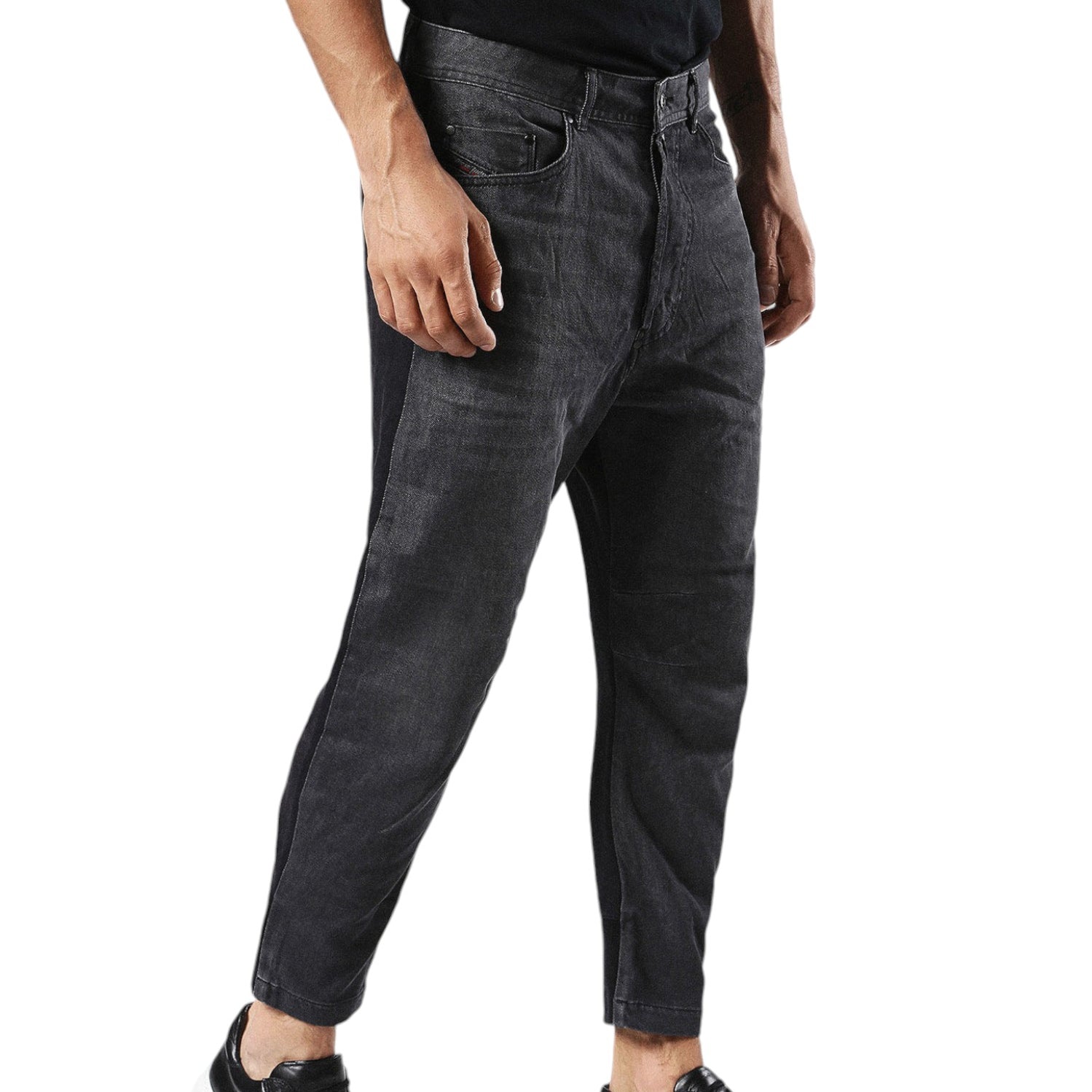 DIESEL D NARROT 0AANN Mens Denim Chinos 2 tone Jeans Regular Fit Lyocell Grey