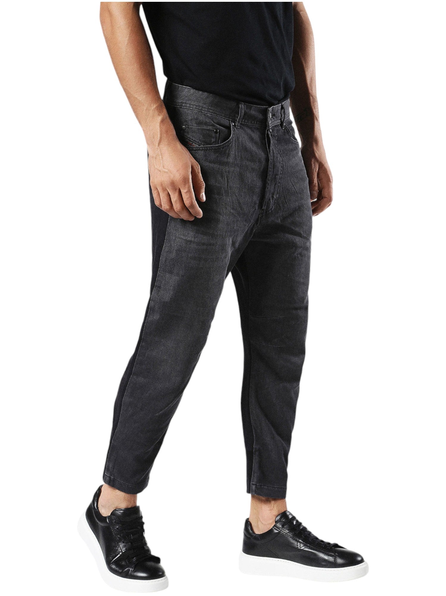 DIESEL D NARROT 0AANN Mens Denim Chinos 2 tone Jeans Regular Fit Lyocell Grey