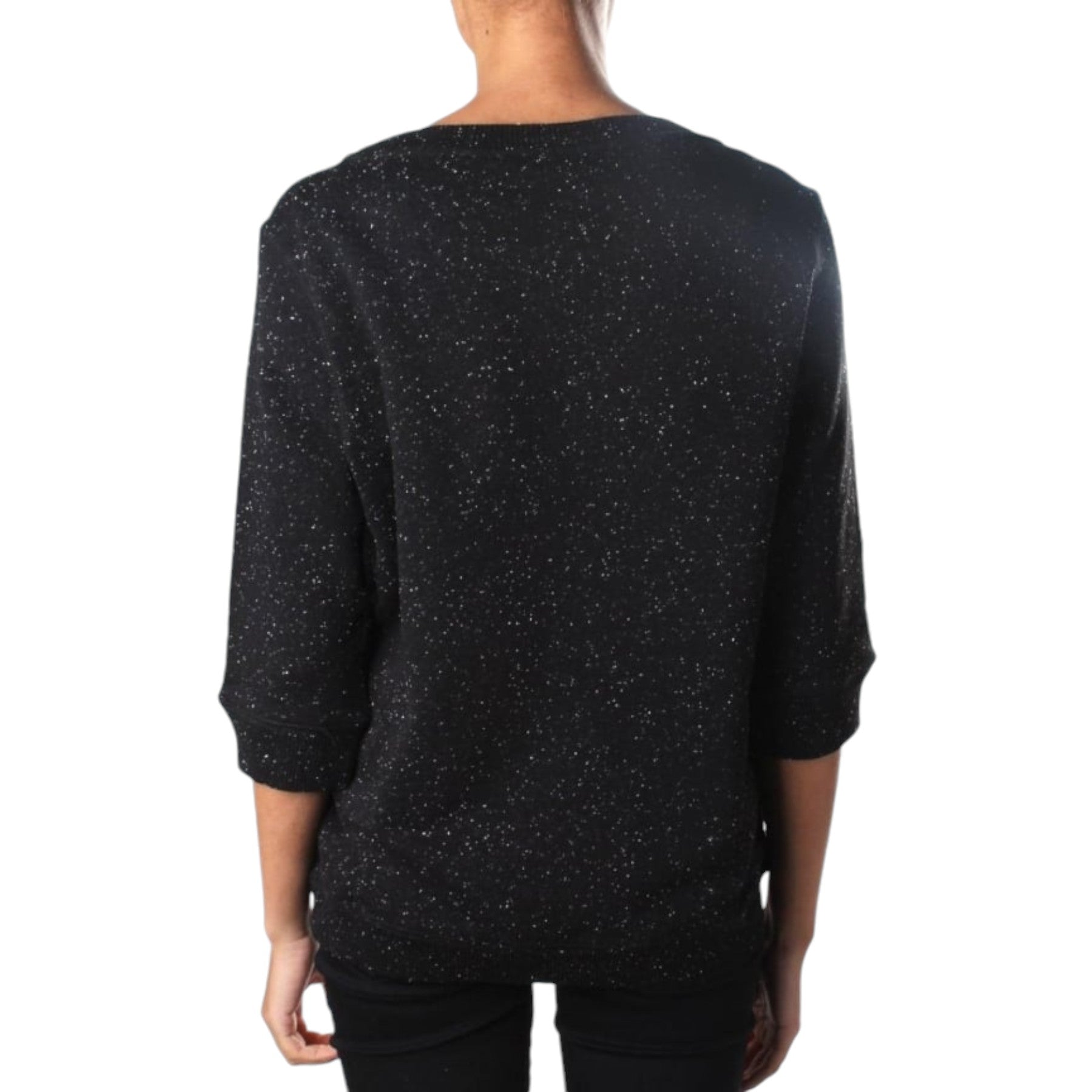 DIESEL F RADYS 3D GAMD Womens Sweatshirt Black Crew Neck Long Sleeve Embroidered