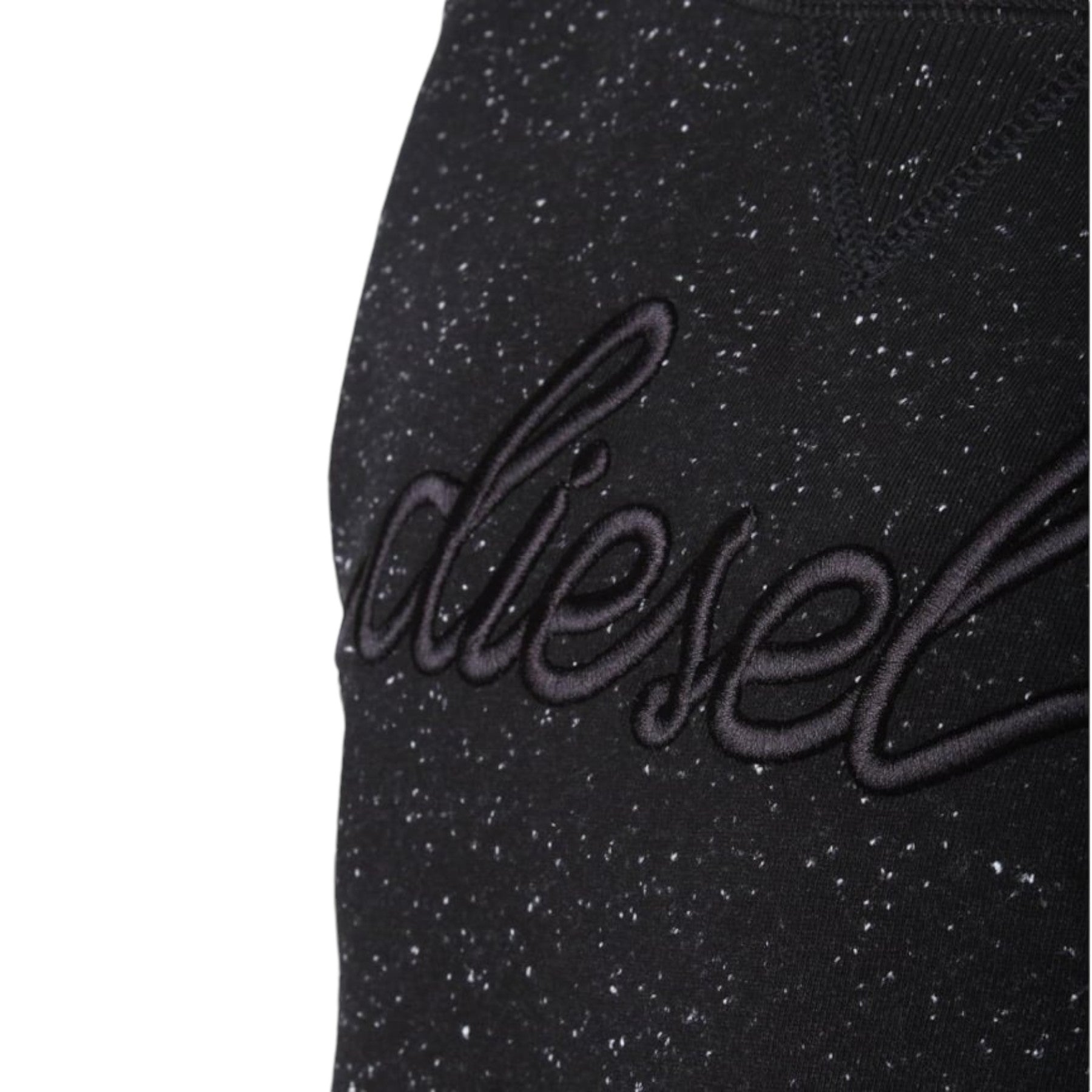 DIESEL F RADYS 3D GAMD Womens Sweatshirt Black Crew Neck Long Sleeve Embroidered