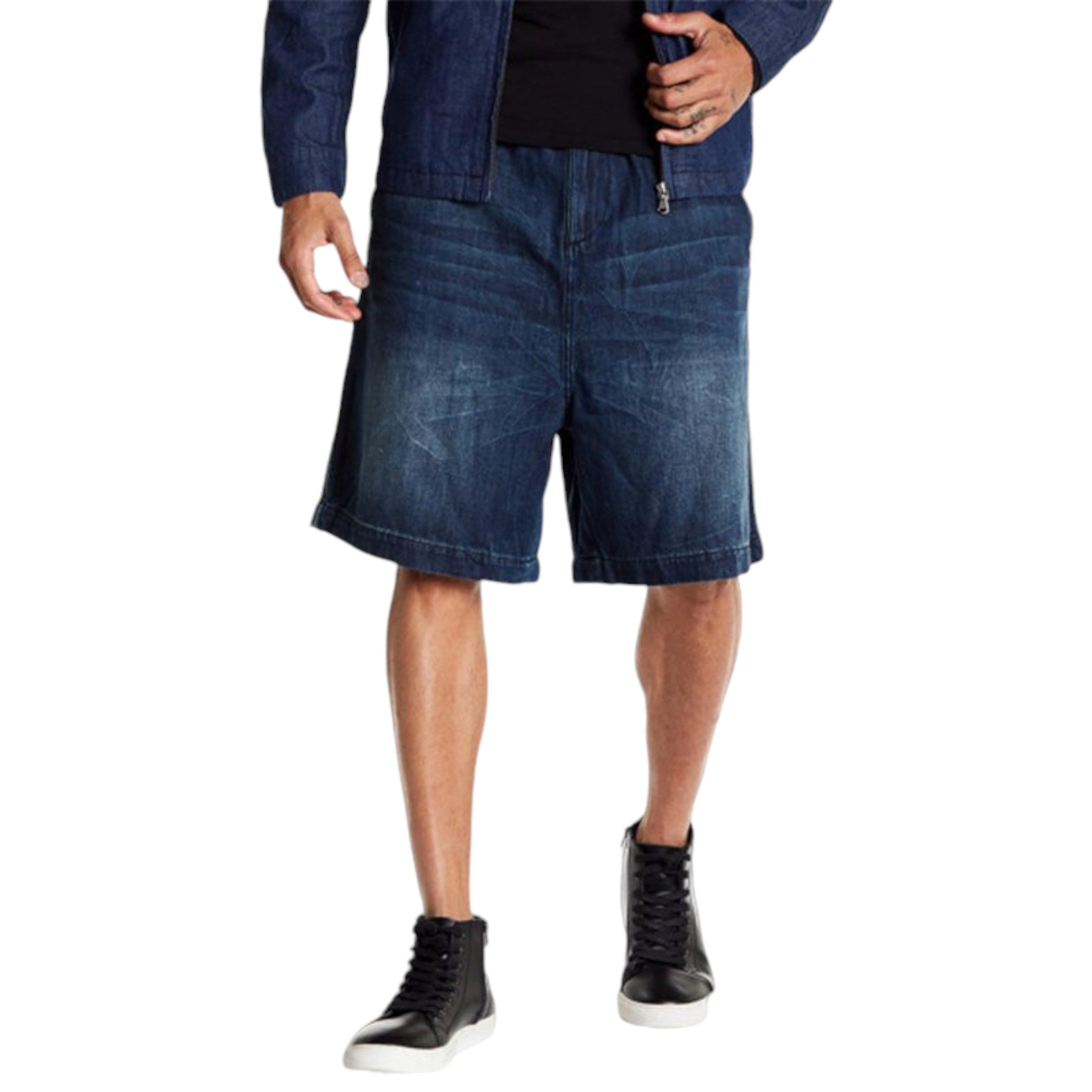 DIESEL D BAGLEY 0NAMB Mens Denim Shorts Loose Fit Blue Casual Summer Beachwear