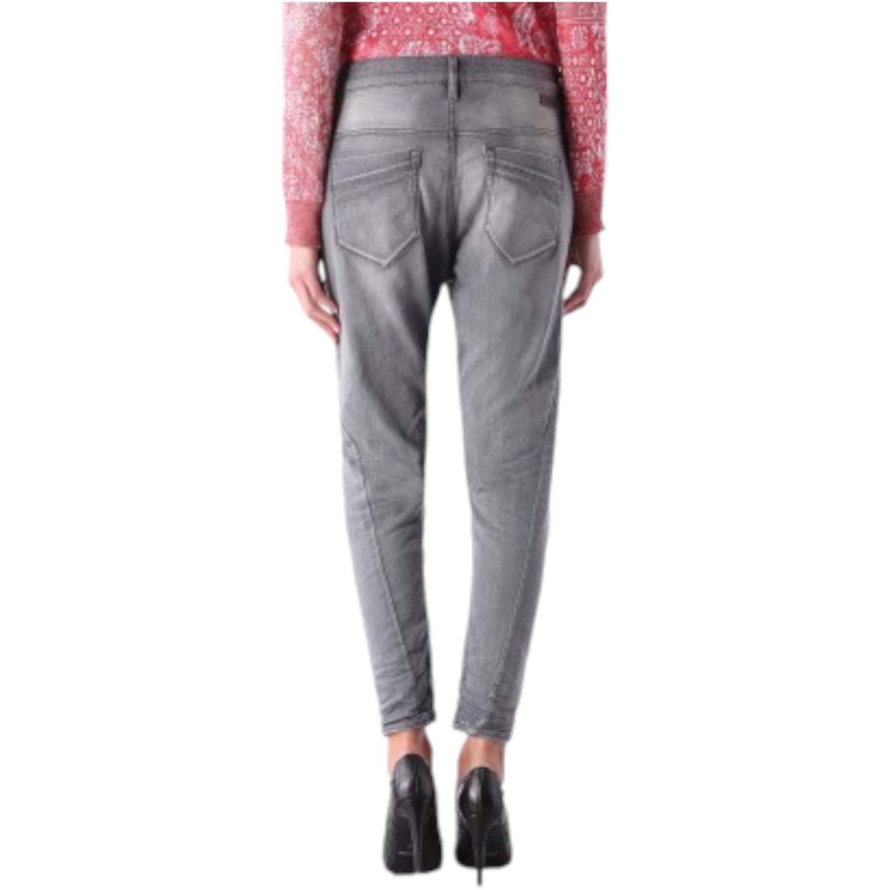 DIESEL GRUPEE NE 0830Q Womens Denim Jeans Slim Fit Skinny Sweat Jogg Pants Grey