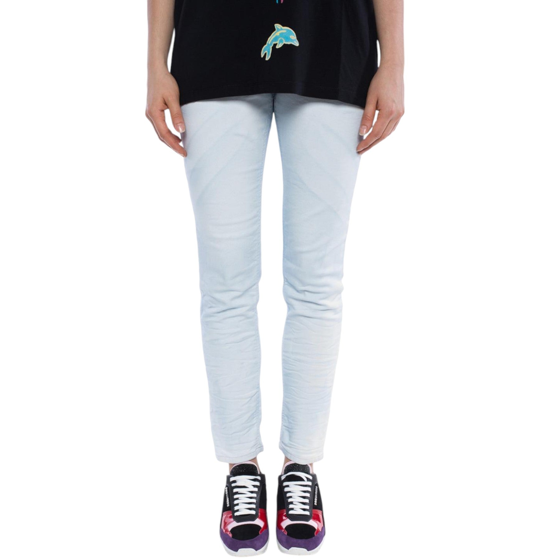 DIESEL BELTHY NE N003W2 Womens Denim Jeans Stretch Regular Fit Sweat Jogg Jeans