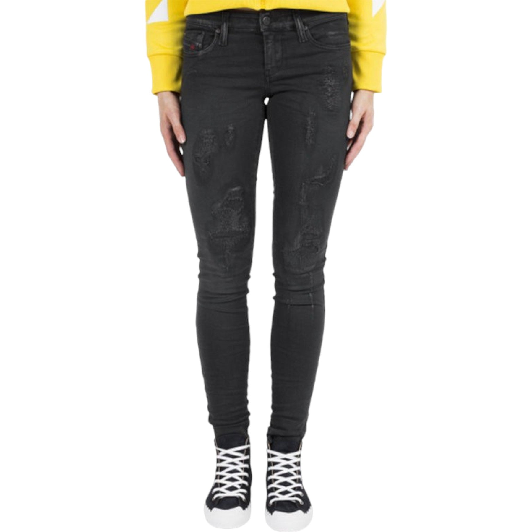 DIESEL SKINZEE LOW 0857J Womens Jeans Slim Fit DNA Casual Distressed Denim Pants