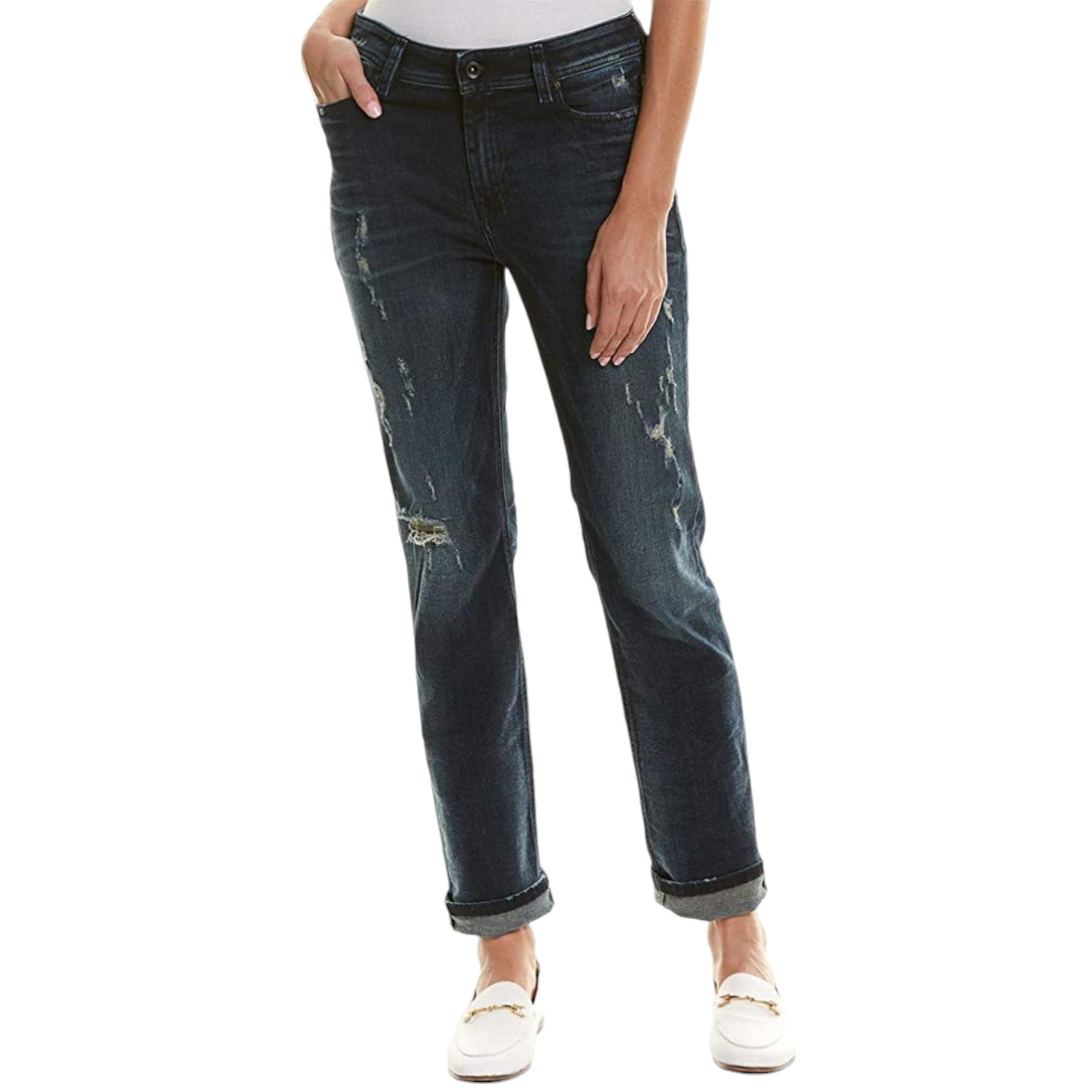 DIESEL Womens Denim Jeans REEN 0844T Distress Regular Fit Straight Leg DNA Jeans
