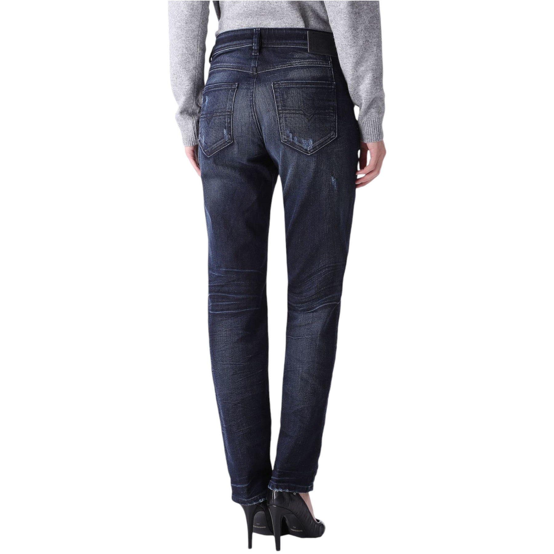 DIESEL Womens Denim Jeans REEN 0844T Distress Regular Fit Straight Leg DNA Jeans