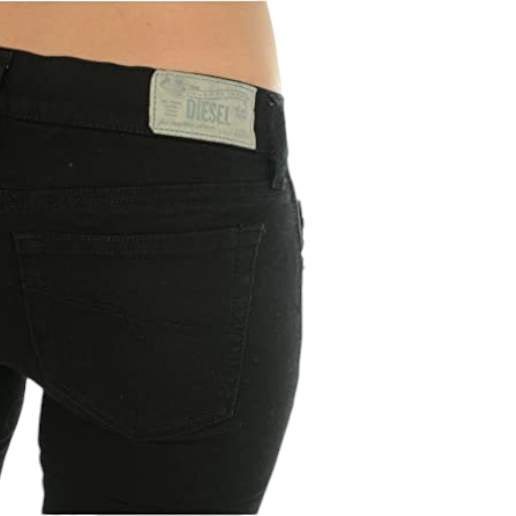 DIESEL GRUPEE-ANKLE 0R84A Womens Denim Jeans Super Slim Skinny Black Zip Fly