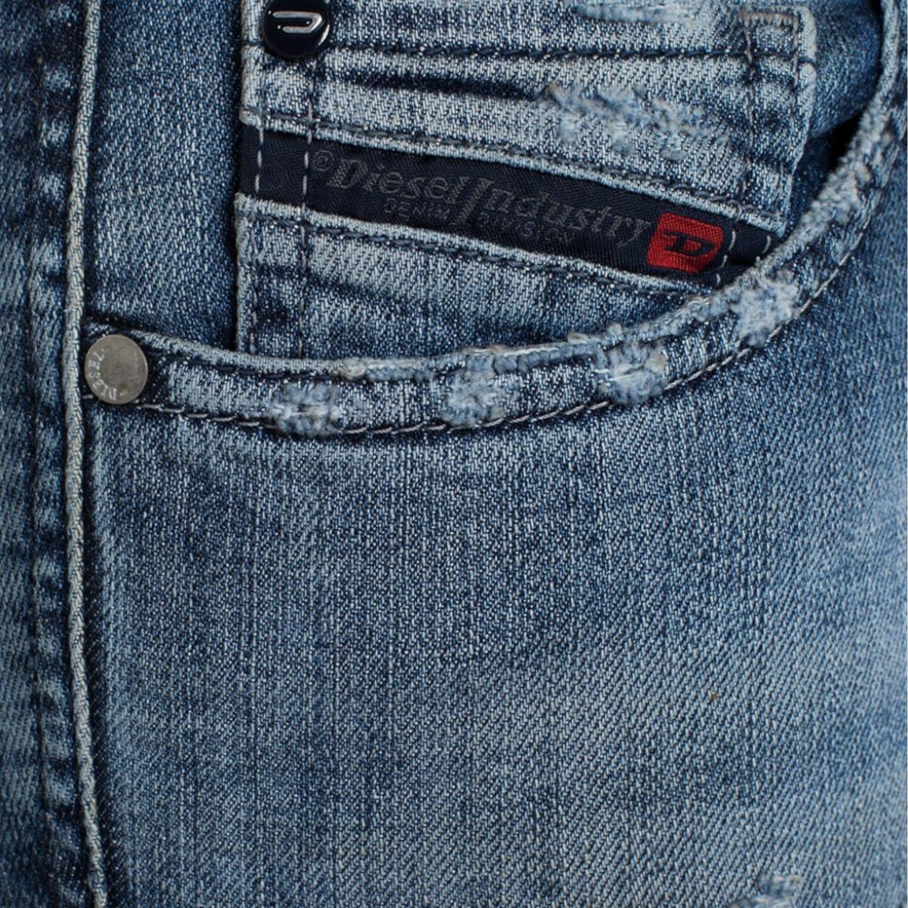 DIESEL GRUPEE 0856X Womens Denim Jeans Super Skinny Fit Blue Faded Zip Italy