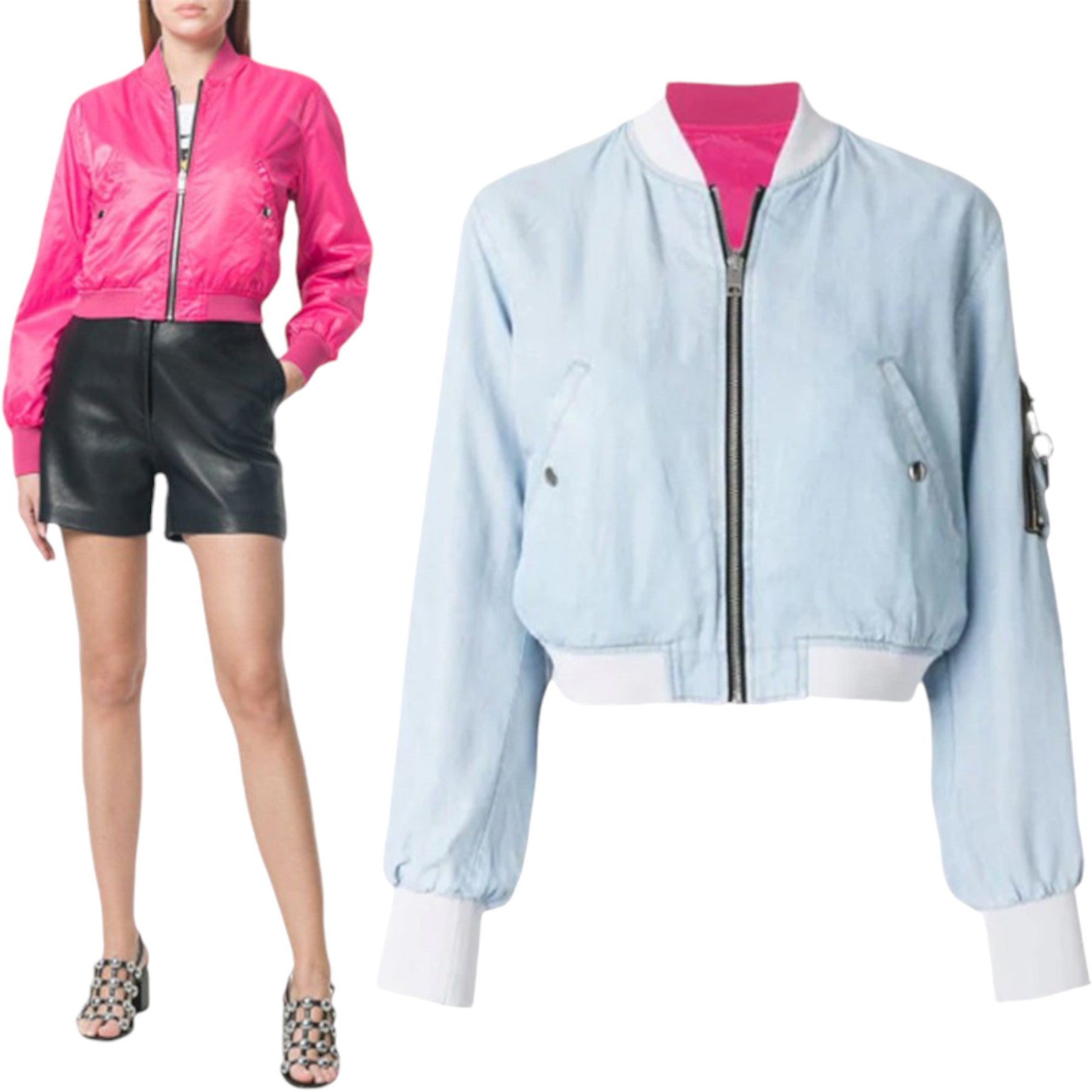 DIESEL DE BRUCE Womens Bomber Jacket Quilted Winter Outwear Reversible Coat New