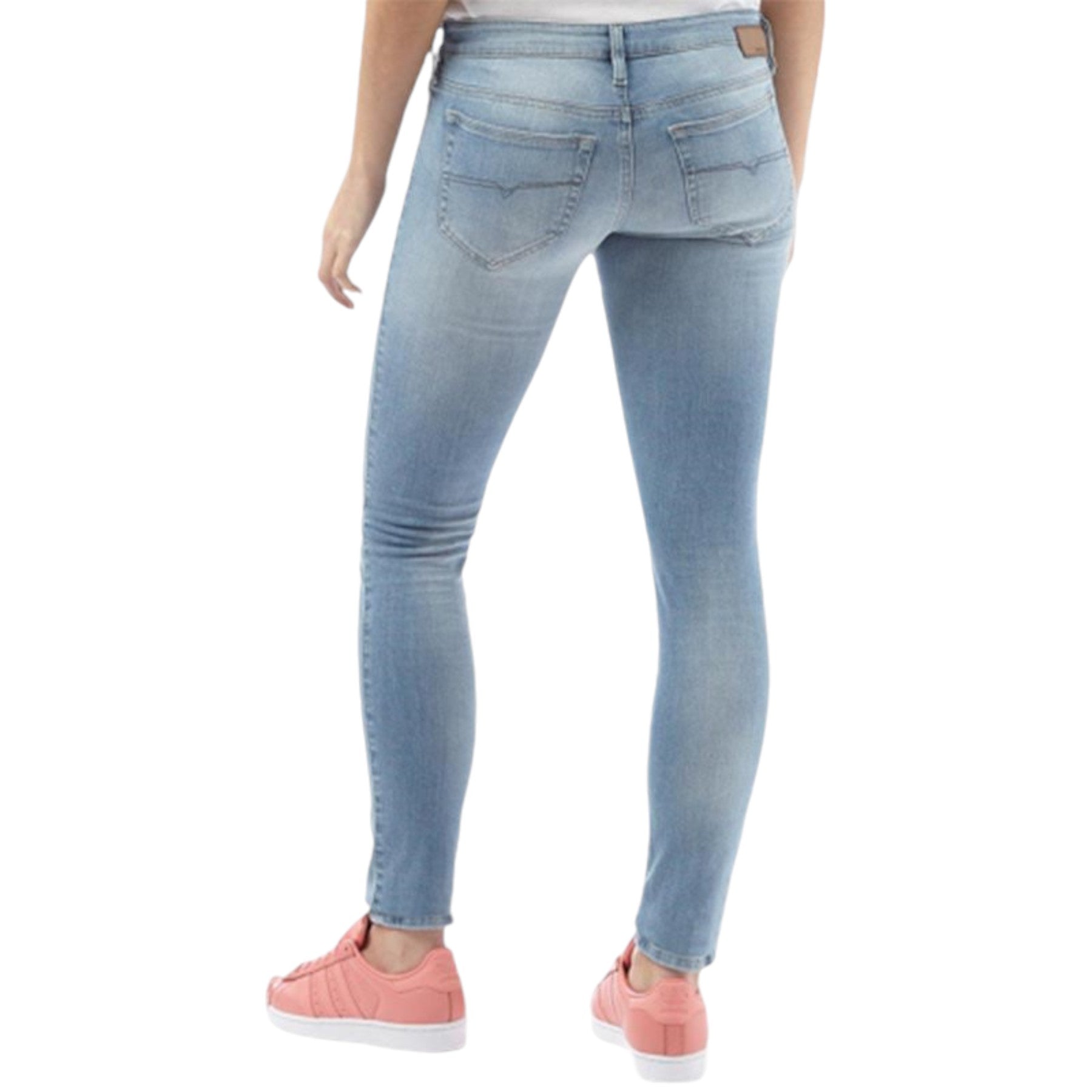 DIESEL SKINZEE 084CR Womens Denim Jeans Faded Stretch Super Skinny Fit Blue Pant