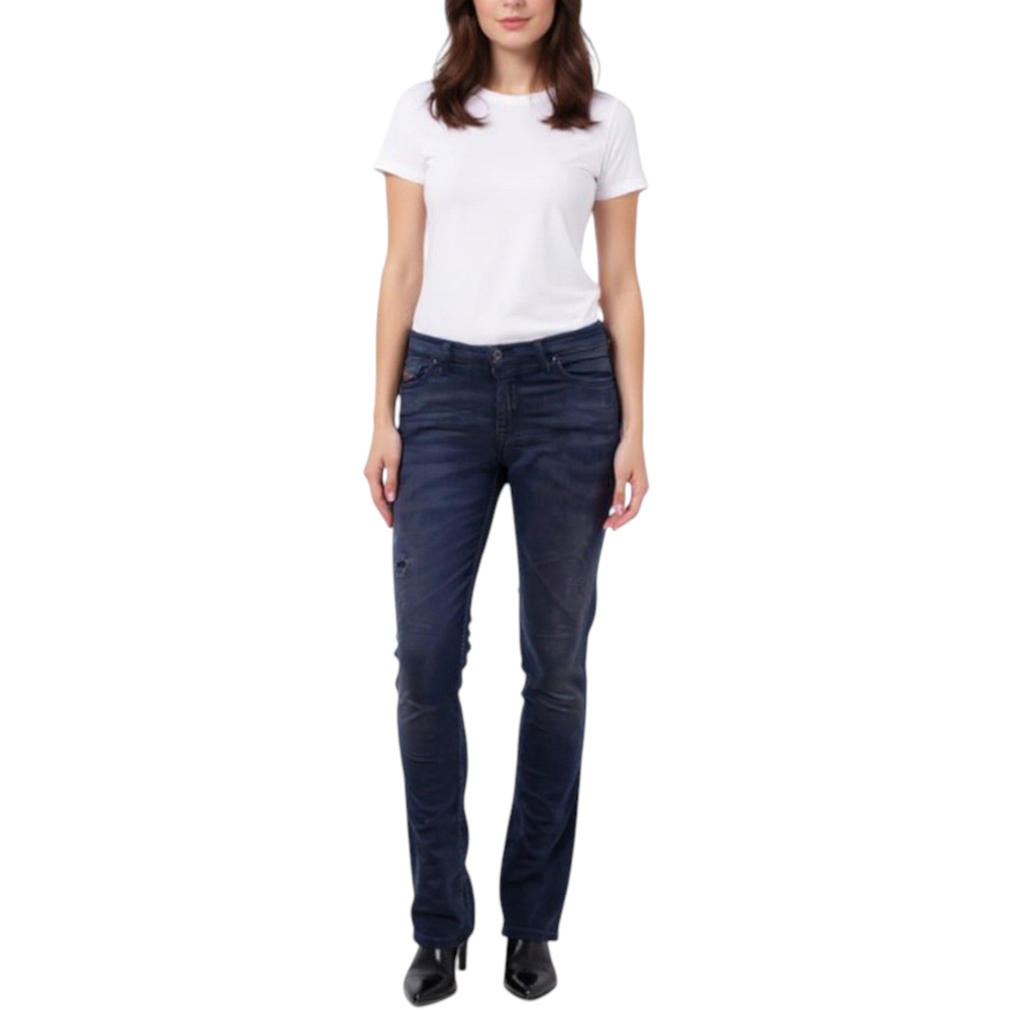 DIESEL DORIS NE 0669Q Womens Denim Jeans Slim Fit Distressed Sweat Jogg Pants