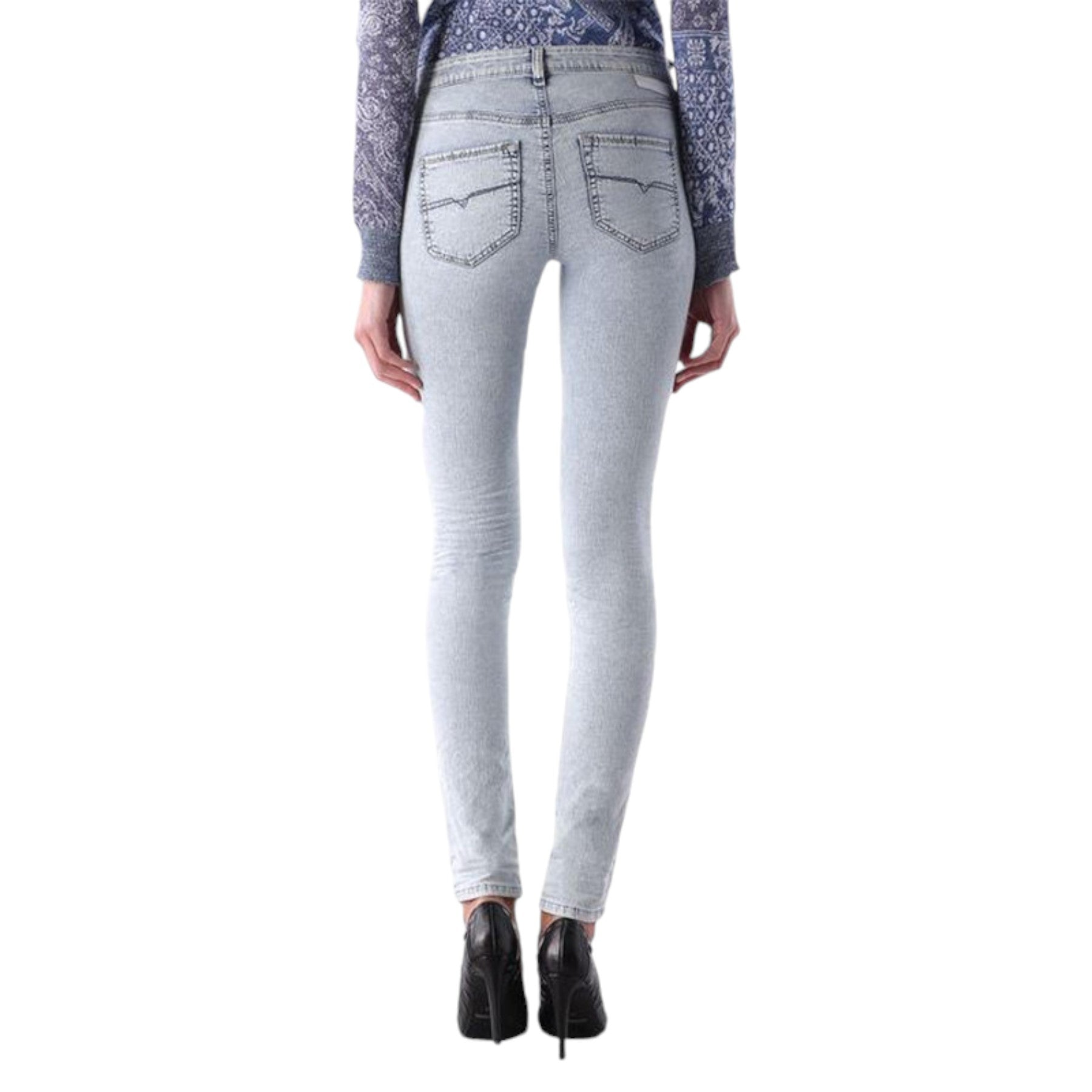 DIESEL DORIS NE 0672C Womens Denim Jogg Jeans Super Slim Fit Skinny Sweat Pants