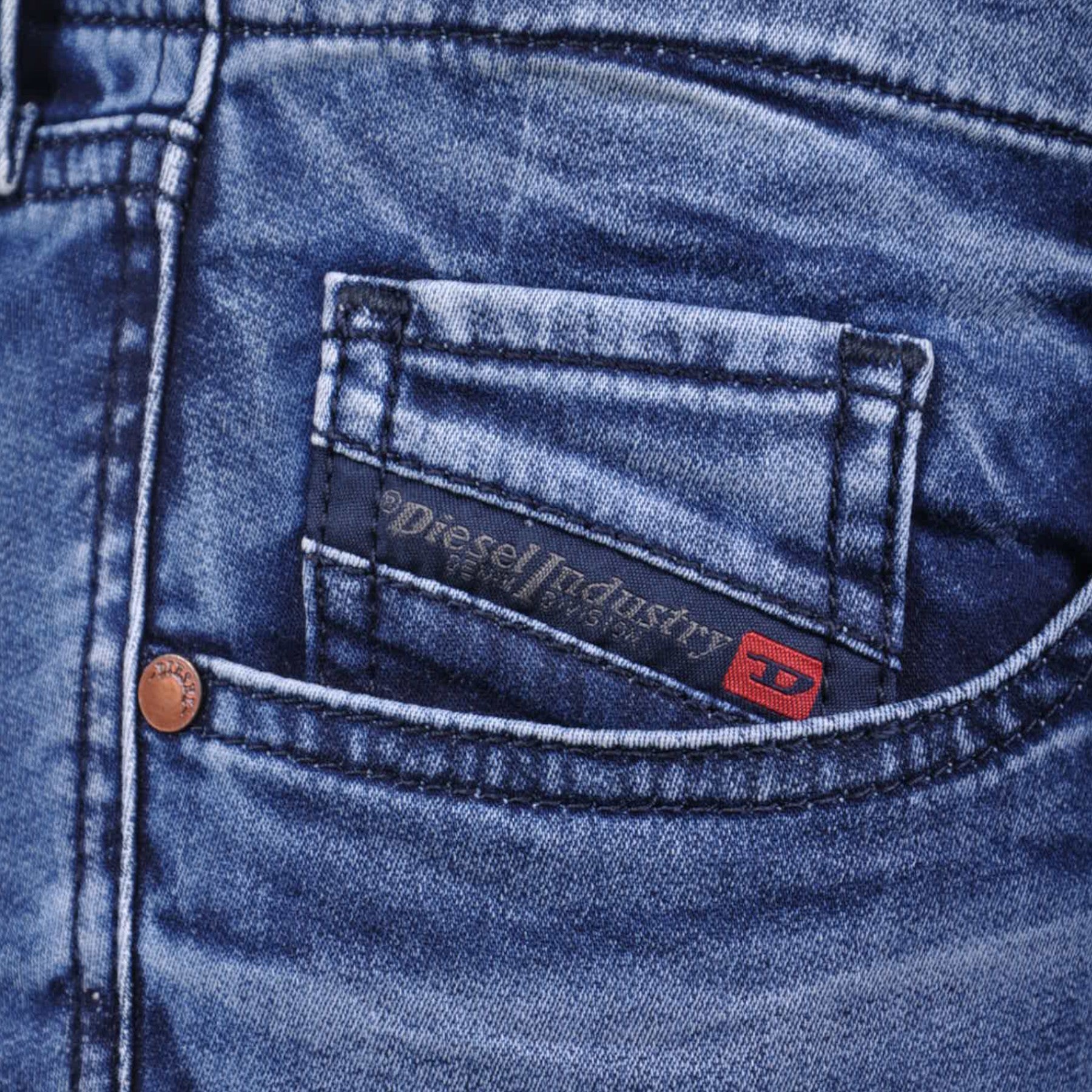 DIESEL GRUPEE NE 0674Z Womens Jeans Stretch Blue Trousers Denim Sweat Jogg Pants