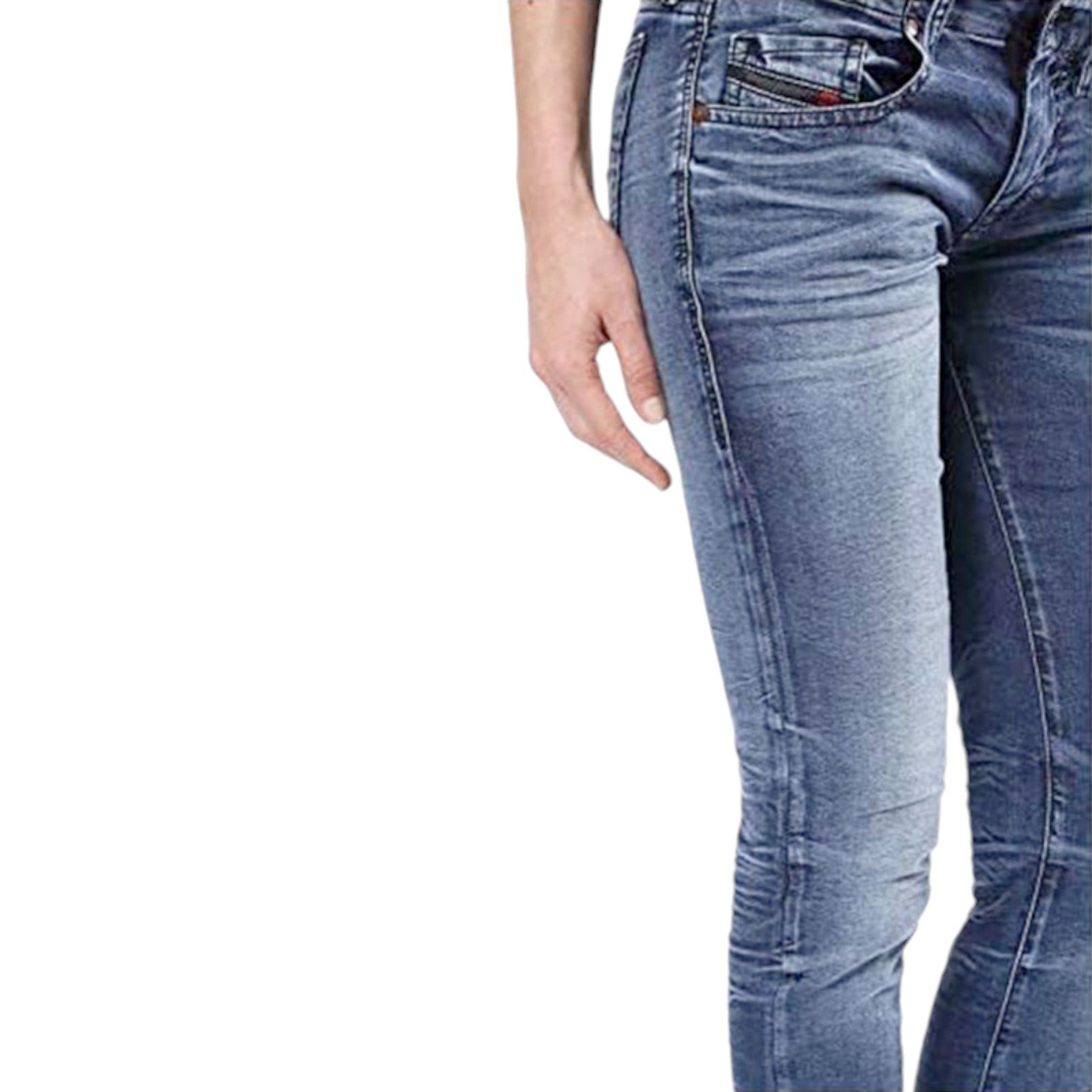 DIESEL GRUPEE NE 0674Z Womens Jeans Stretch Blue Trousers Denim Sweat Jogg Pants