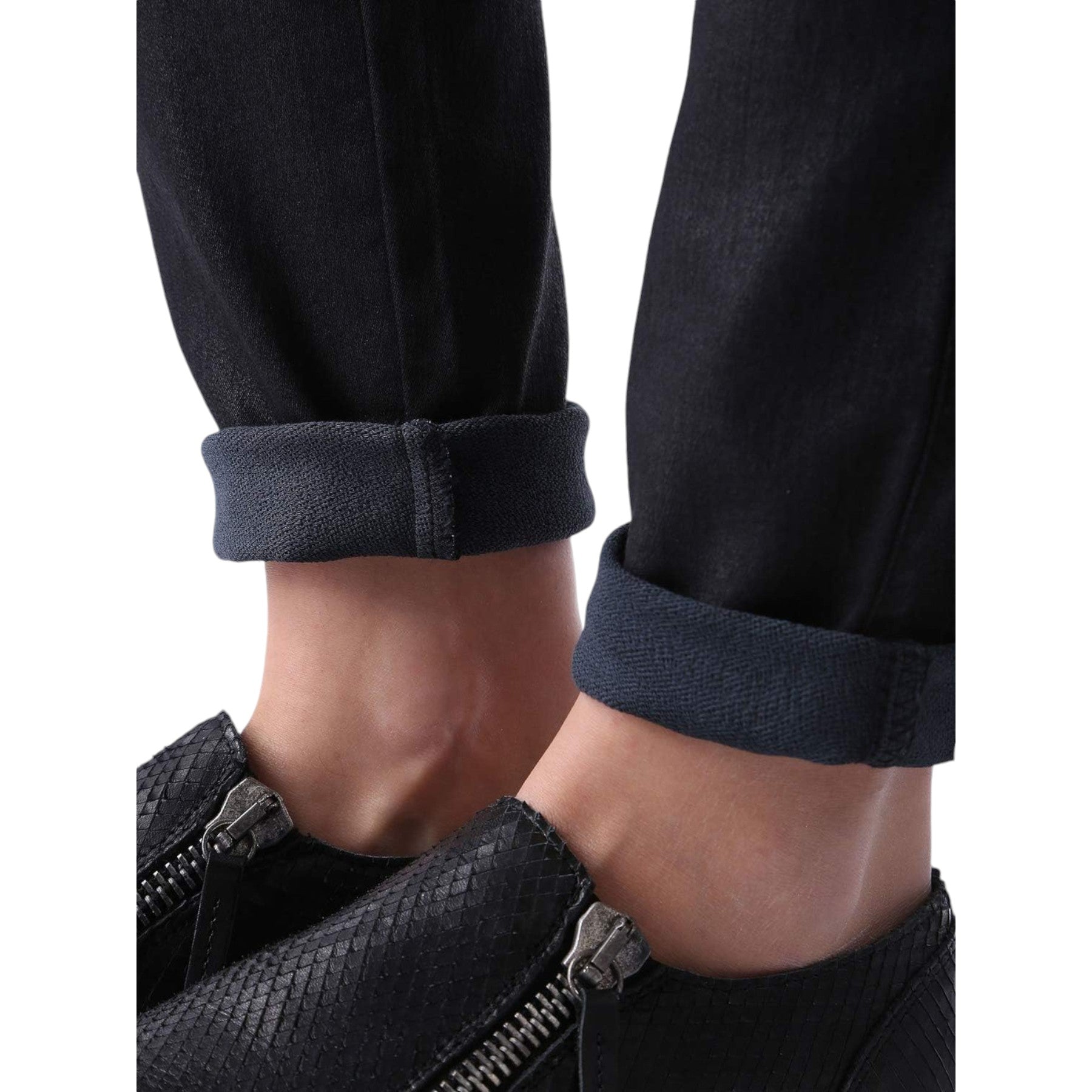 DIESEL DORIS-NE 0837C Womens Sweat Jeans Jogg Pants Denim Trouser Leather Coated