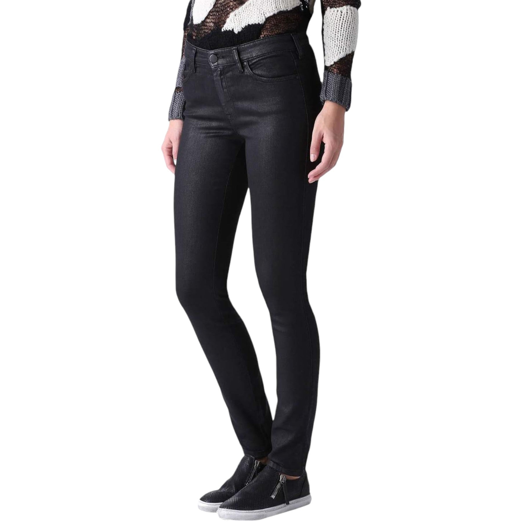 DIESEL DORIS-NE 0837C Womens Sweat Jeans Jogg Pants Denim Trouser Leather Coated