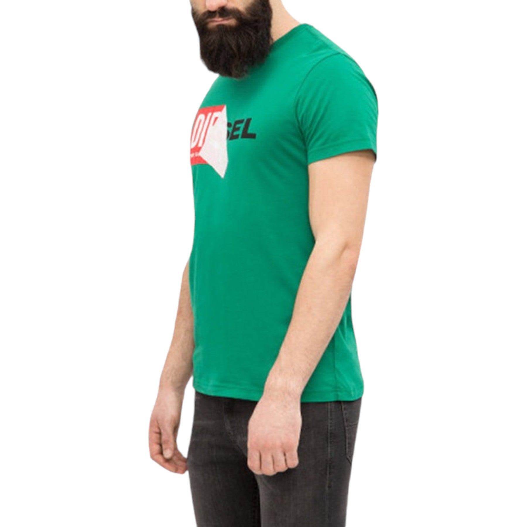 DIESEL T DIEGO QA Mens T shirt Crew Neck Short Sleeve Casual Cotton Tee Green