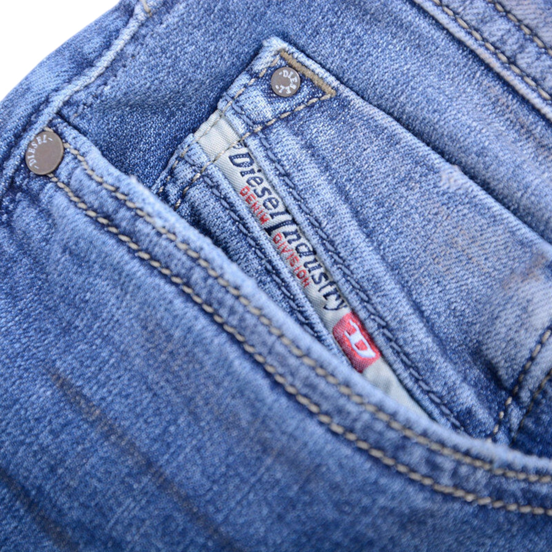 DIESEL TOXER R76C9 Mens Denim Jeans Distressed Slim Fit Skinny Casual Blue Jeans