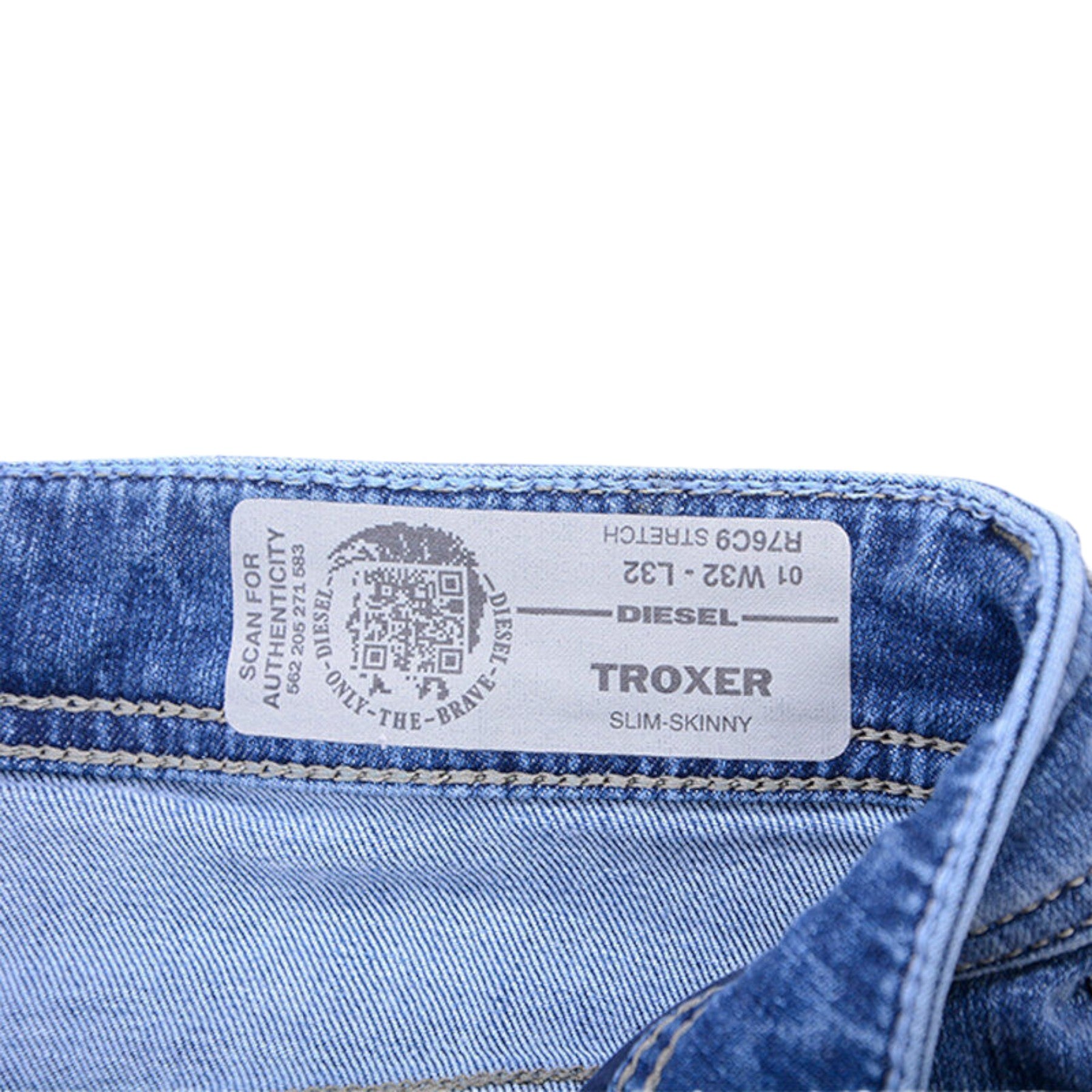 DIESEL TOXER R76C9 Mens Denim Jeans Distressed Slim Fit Skinny Casual Blue Jeans