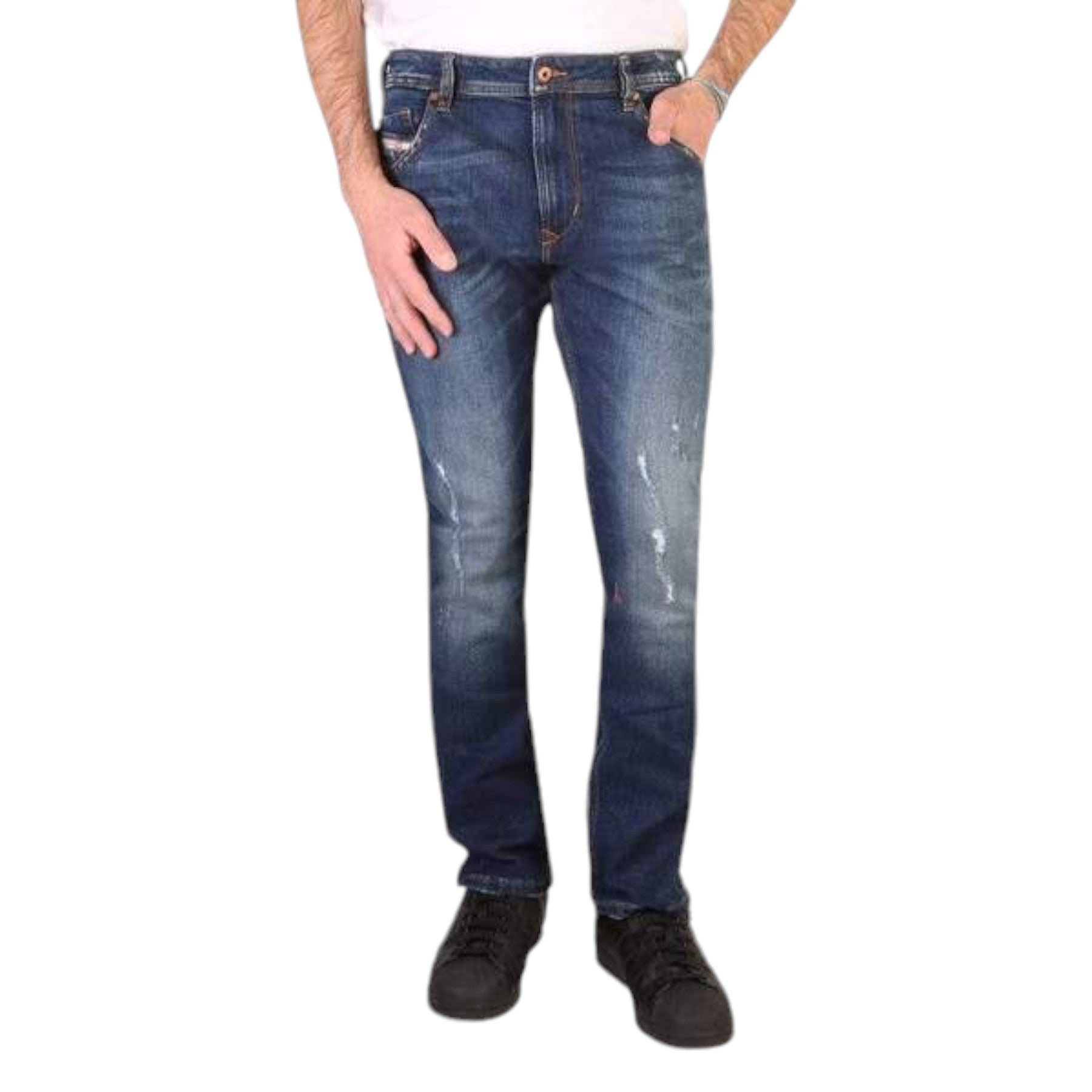 DIESEL KRAYVER RB003 Mens Denim Jeans Regular Slim Tapered Distress Casual Pants