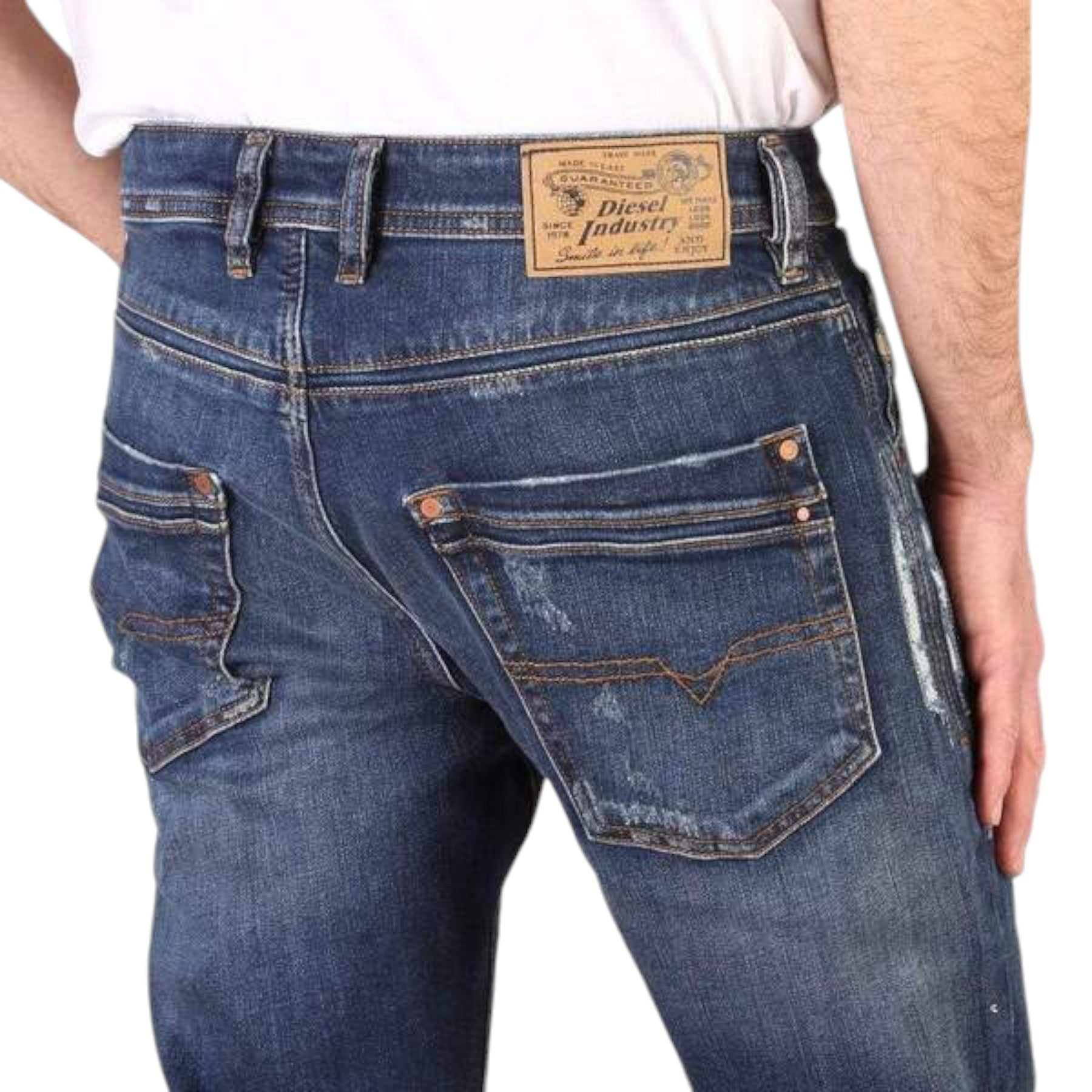 DIESEL KRAYVER RB003 Mens Denim Jeans Regular Slim Tapered Distress Casual Pants