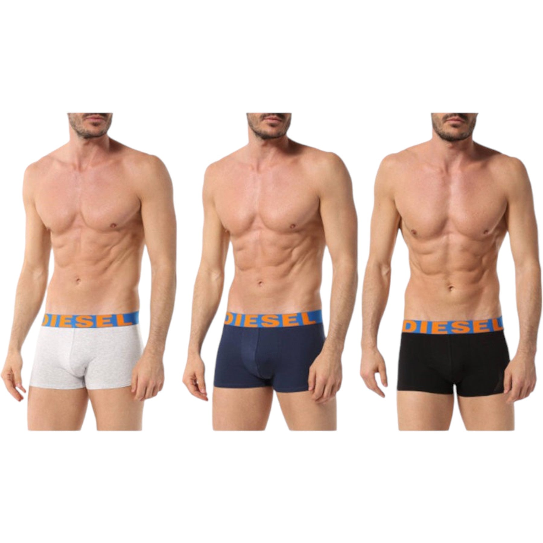 DIESEL UMBX SHAWN 0GAPG Mens Boxer Shorts 3 Pack Stretch Trunks Cotton Underwear